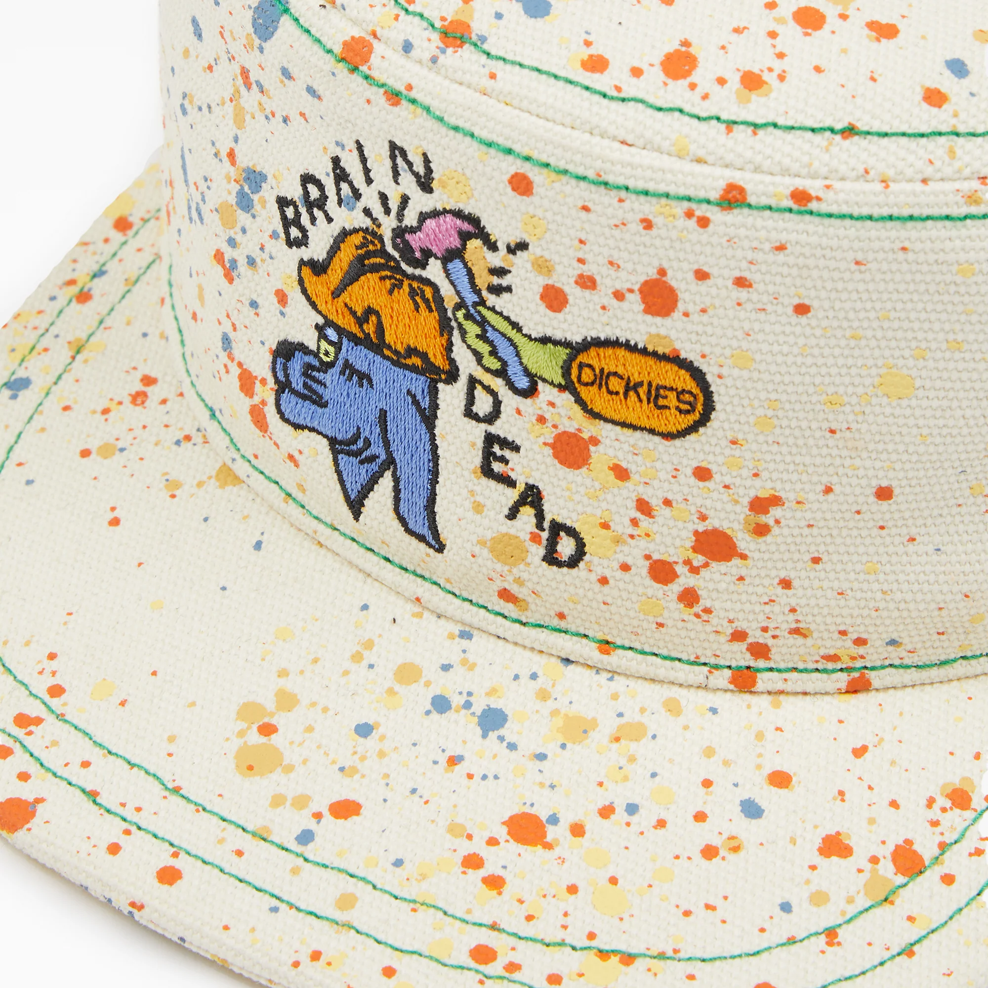 Brain Dead Paint Splatter Canvas Painter's Cap - Image 3