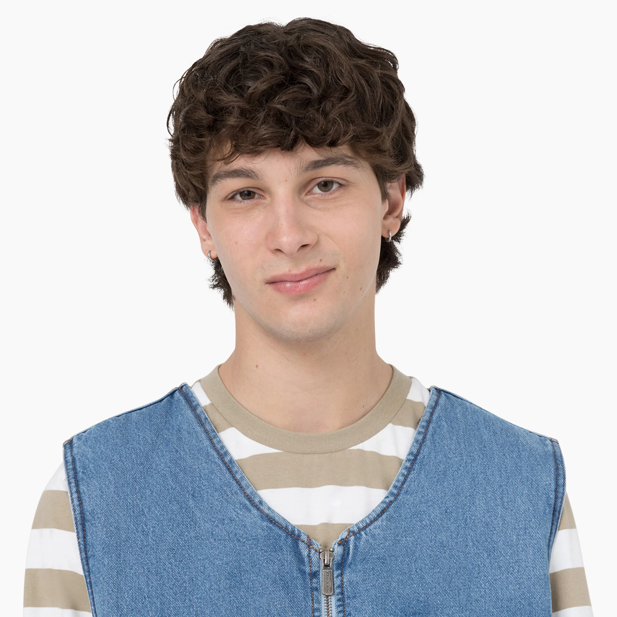 Denim Zip Front Vest - Image 4