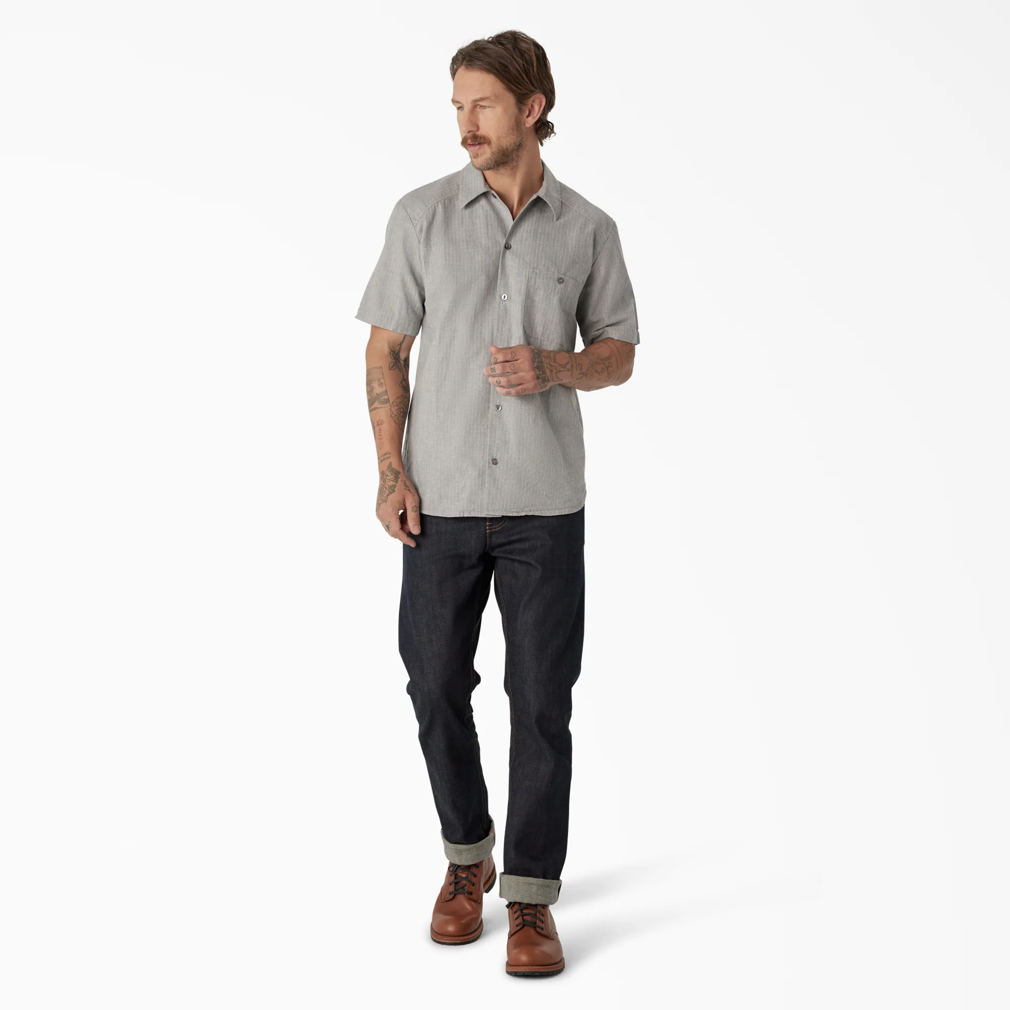 Dickies 1922 Short Sleeve Textured Weave Shirt - Image 4