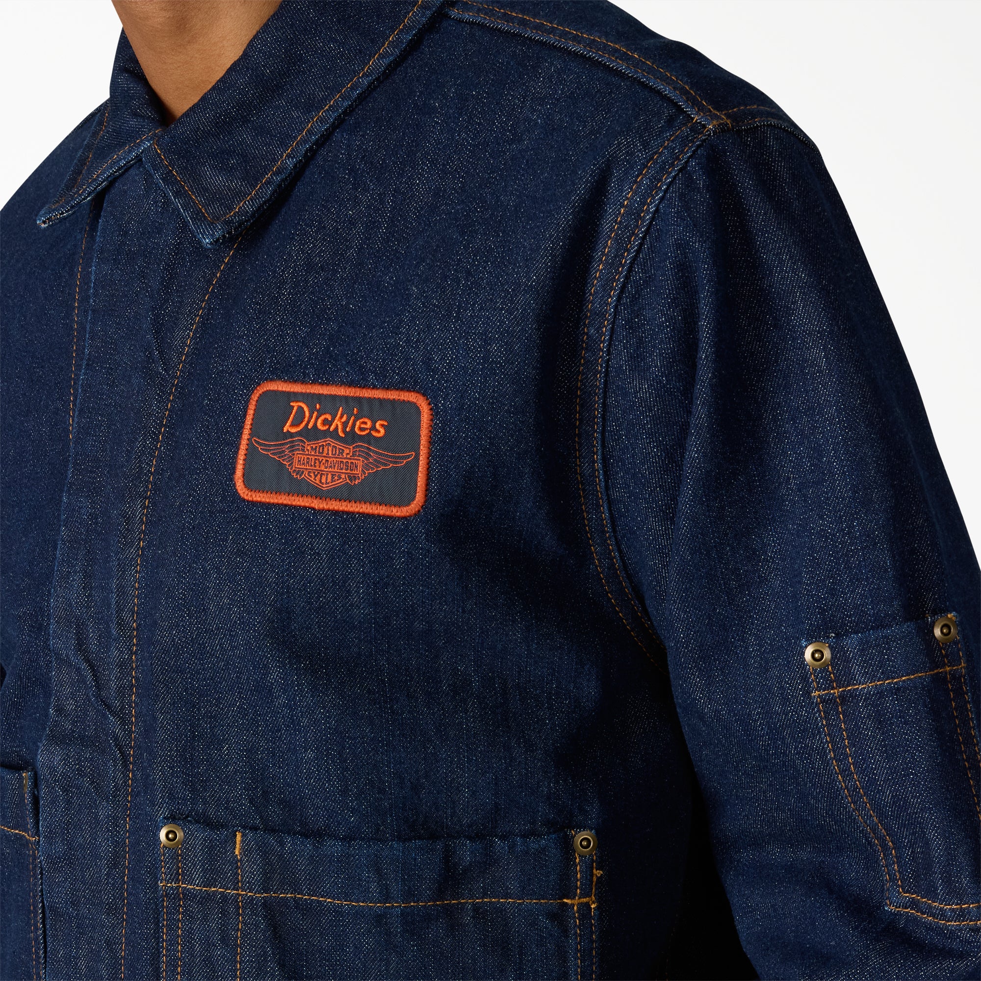 Dickies x Harley-Davidson® Boxy Fit Embroidered Denim Jacket - Image 7