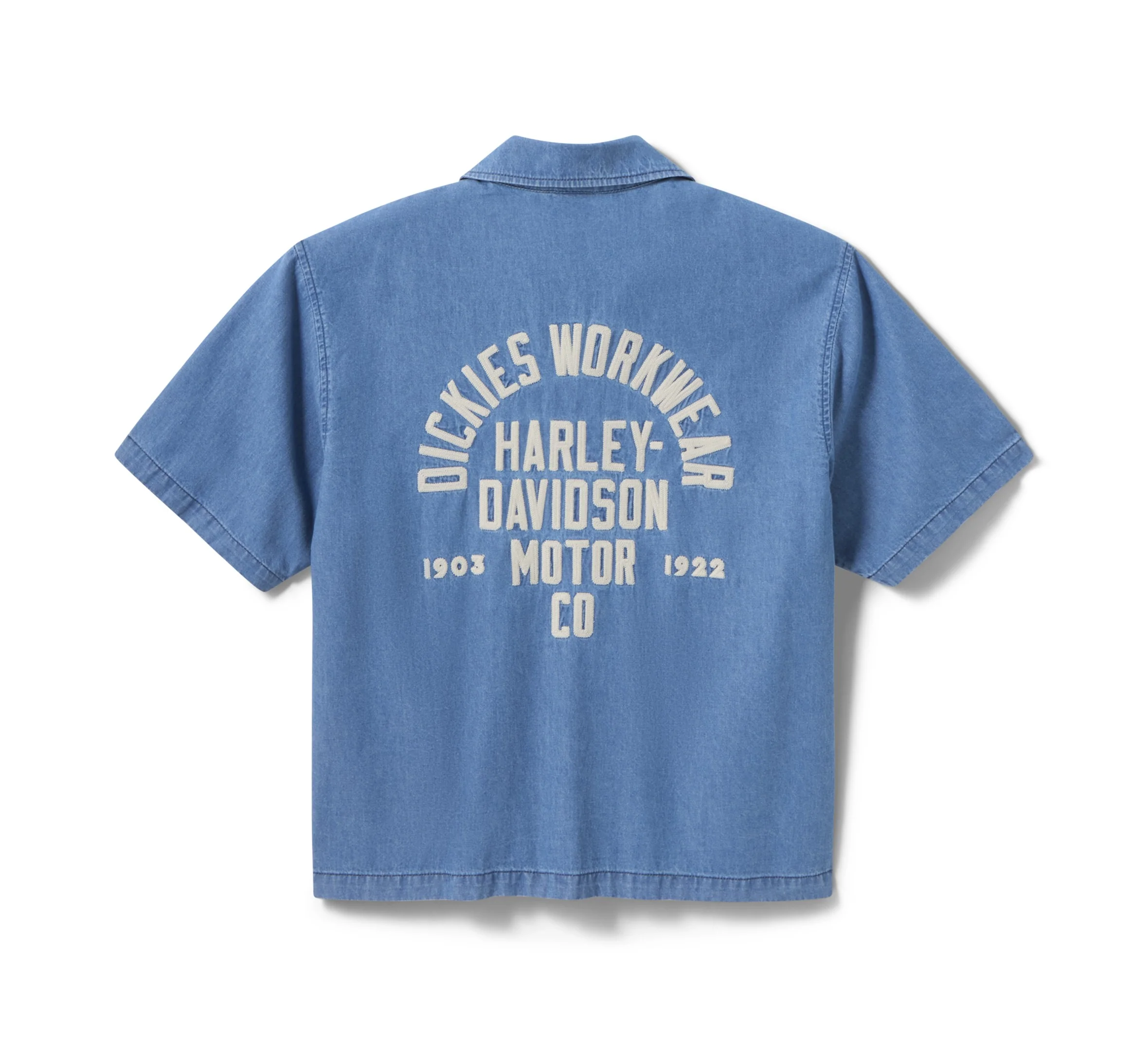 Dickies x Harley-Davidson® Boxy Fit Chambray Embroidered Work Shirt - Image 9