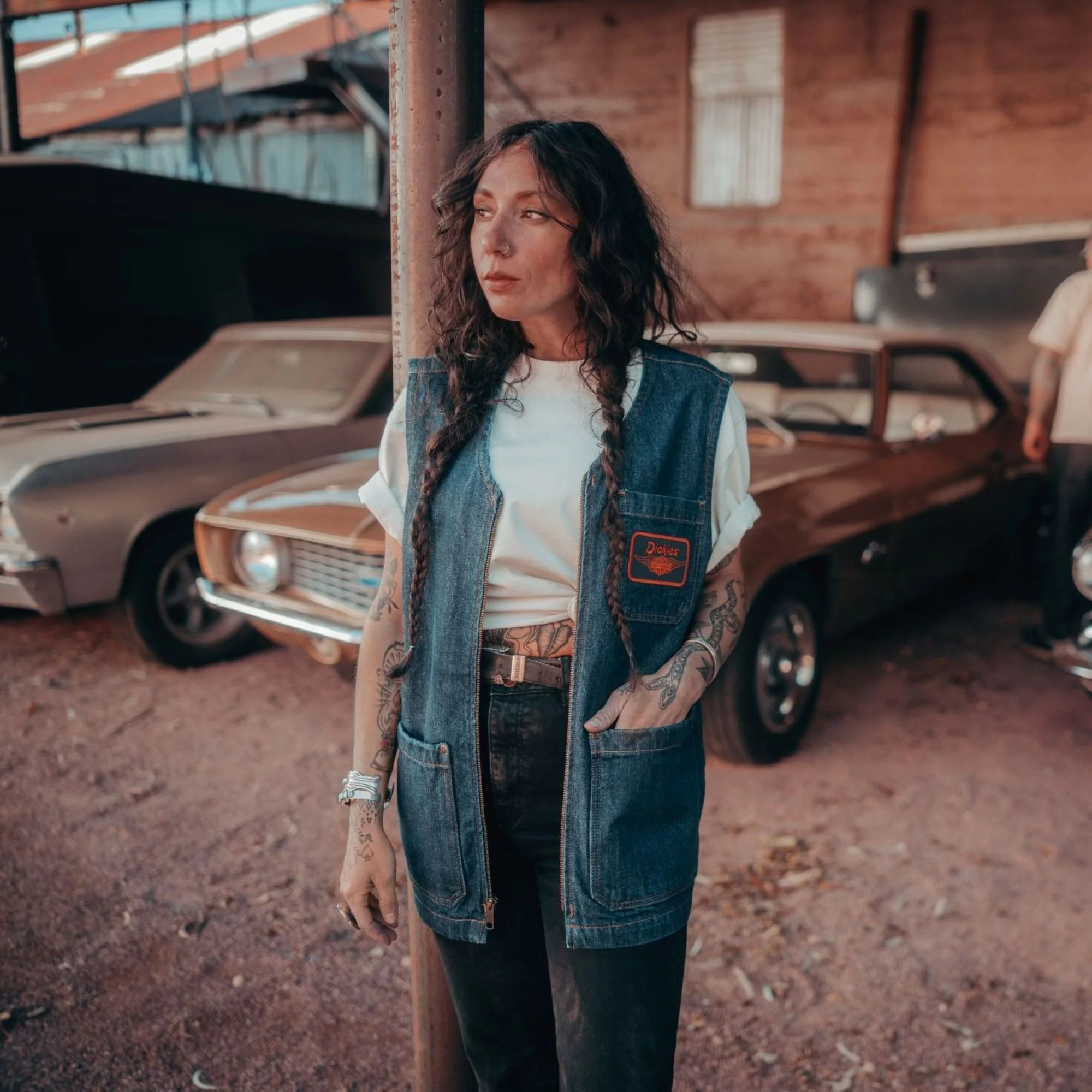 Dickies x Harley-Davidson® Denim Zip-Up Vest - Image 3