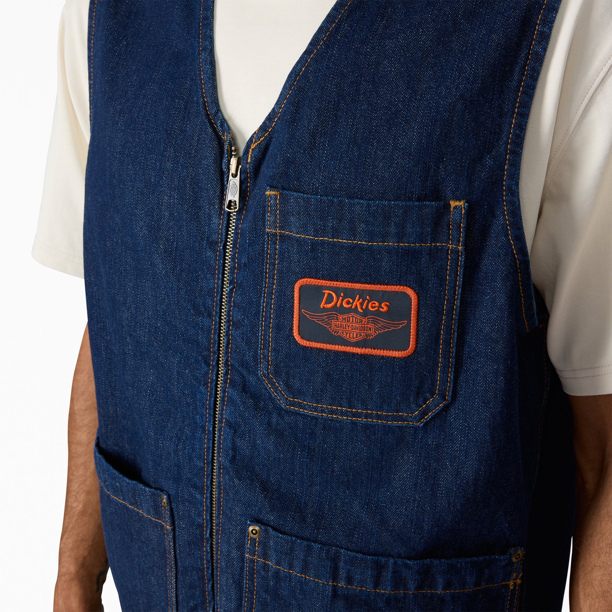 Dickies x Harley-Davidson® Denim Zip-Up Vest - Image 6