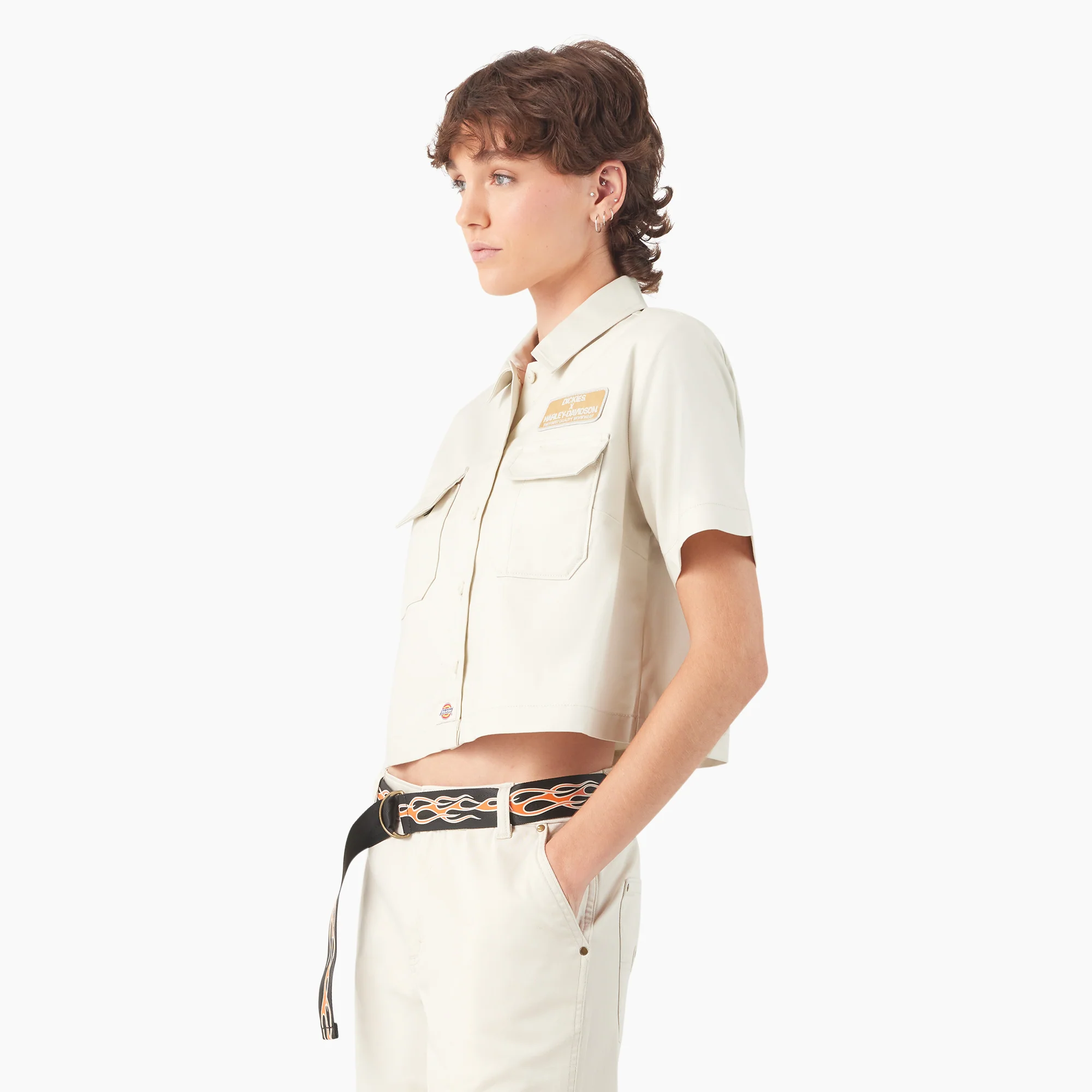 Dickies x Harley-Davidson Women’s Eagle Cropped Work Shirt - Image 3