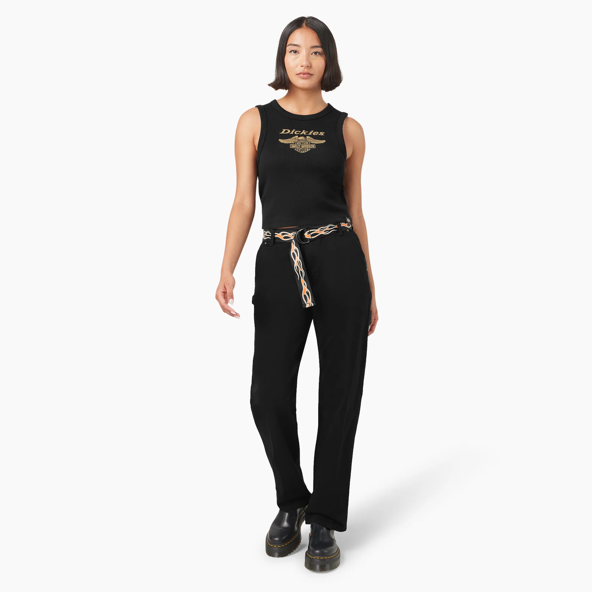 Dickies x Harley-Davidson Women’s Racerback Cropped Eagle Tank Top - Image 4