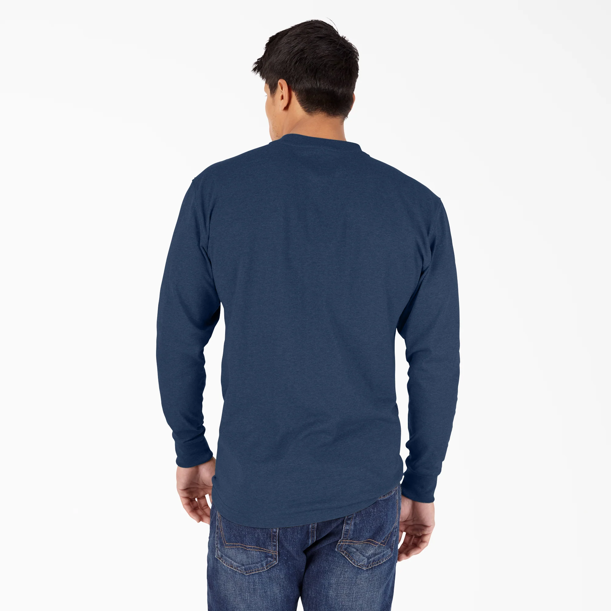 Heavyweight Heathered Long Sleeve Henley T-Shirt - Image 2