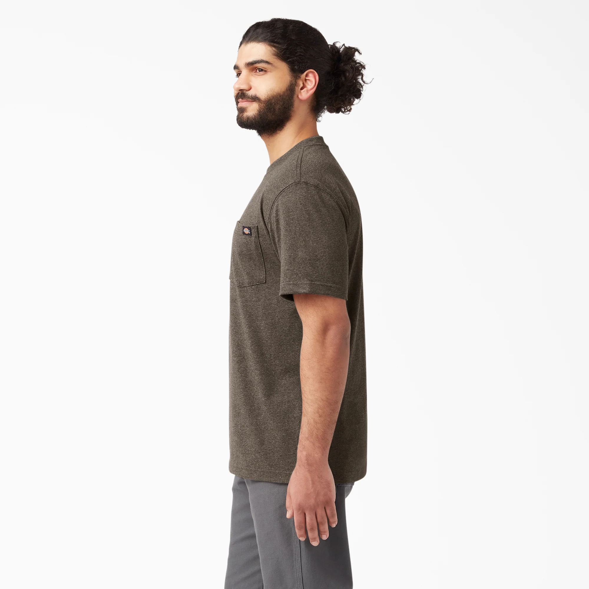Heavyweight Heathered Short Sleeve Pocket T-Shirt - Image 3