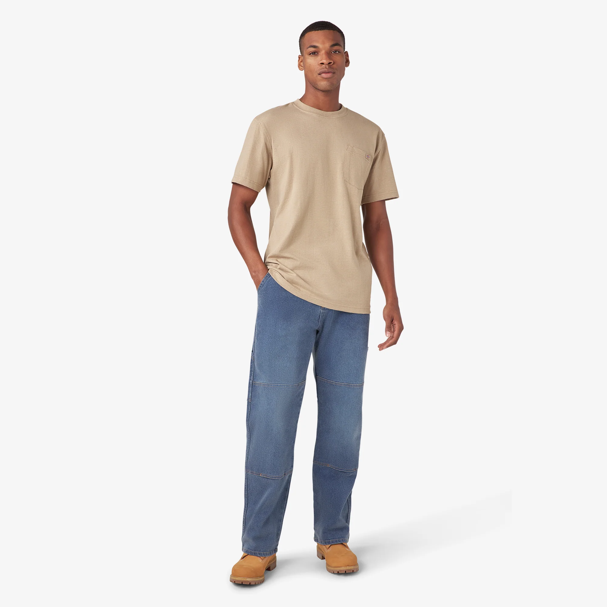 Heavyweight Heathered Short Sleeve Pocket T-Shirt - Image 5