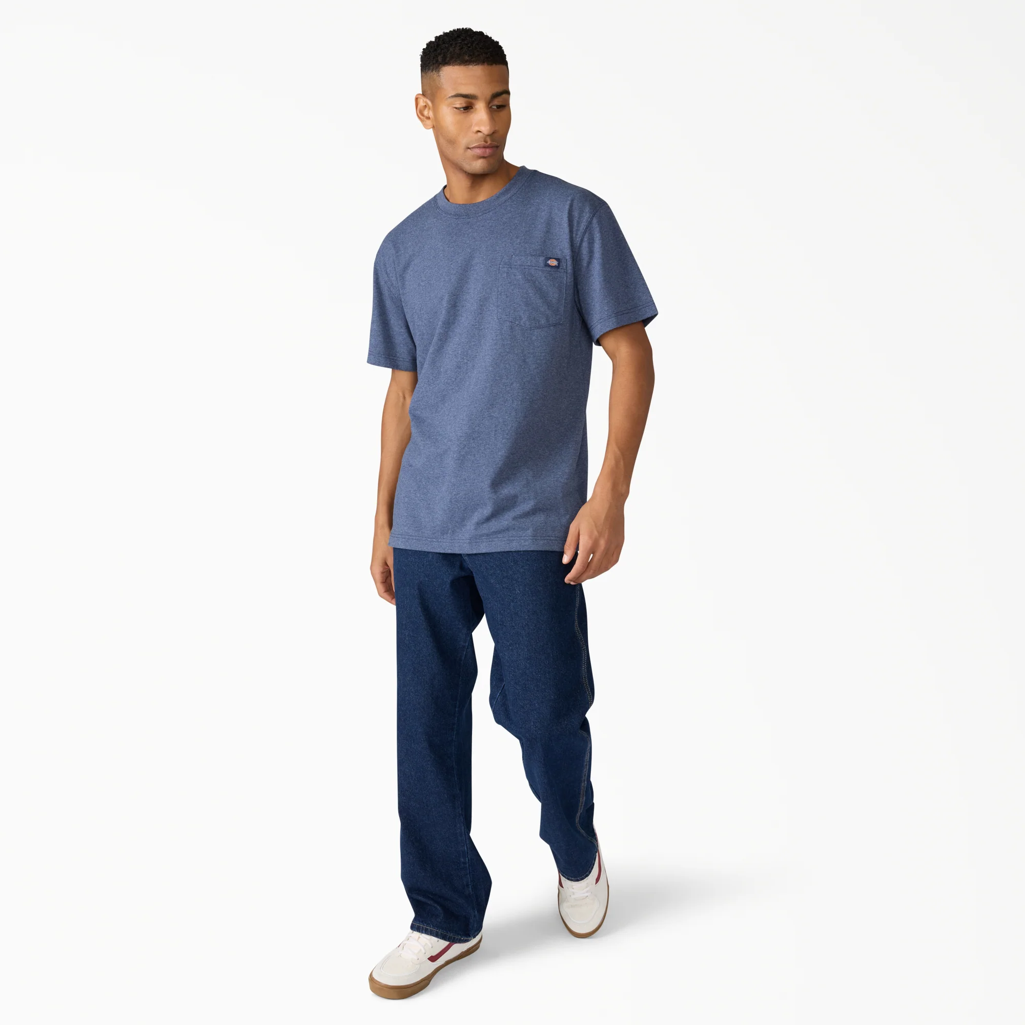 Heavyweight Heathered Short Sleeve Pocket T-Shirt - Image 3