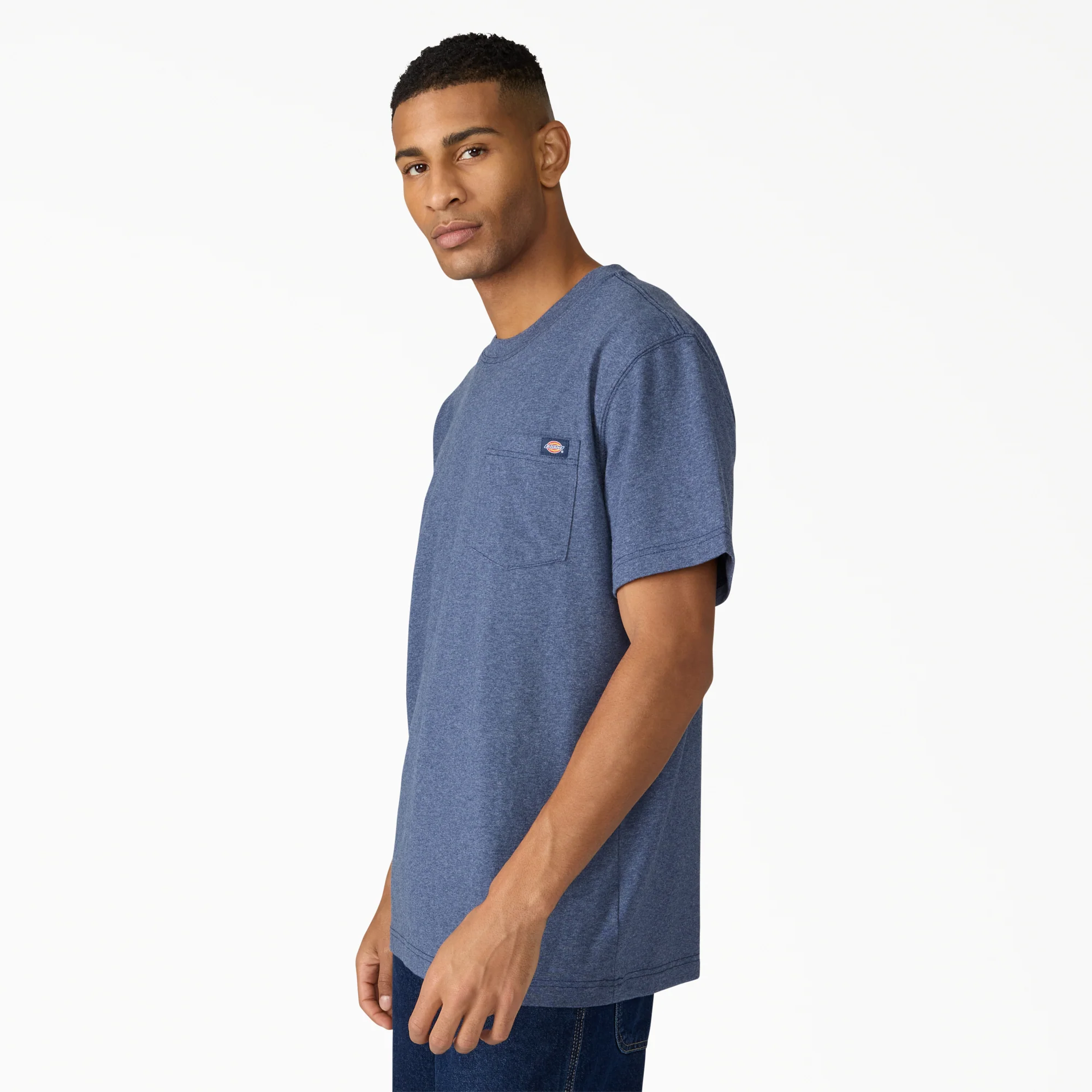 Heavyweight Heathered Short Sleeve Pocket T-Shirt - Image 4