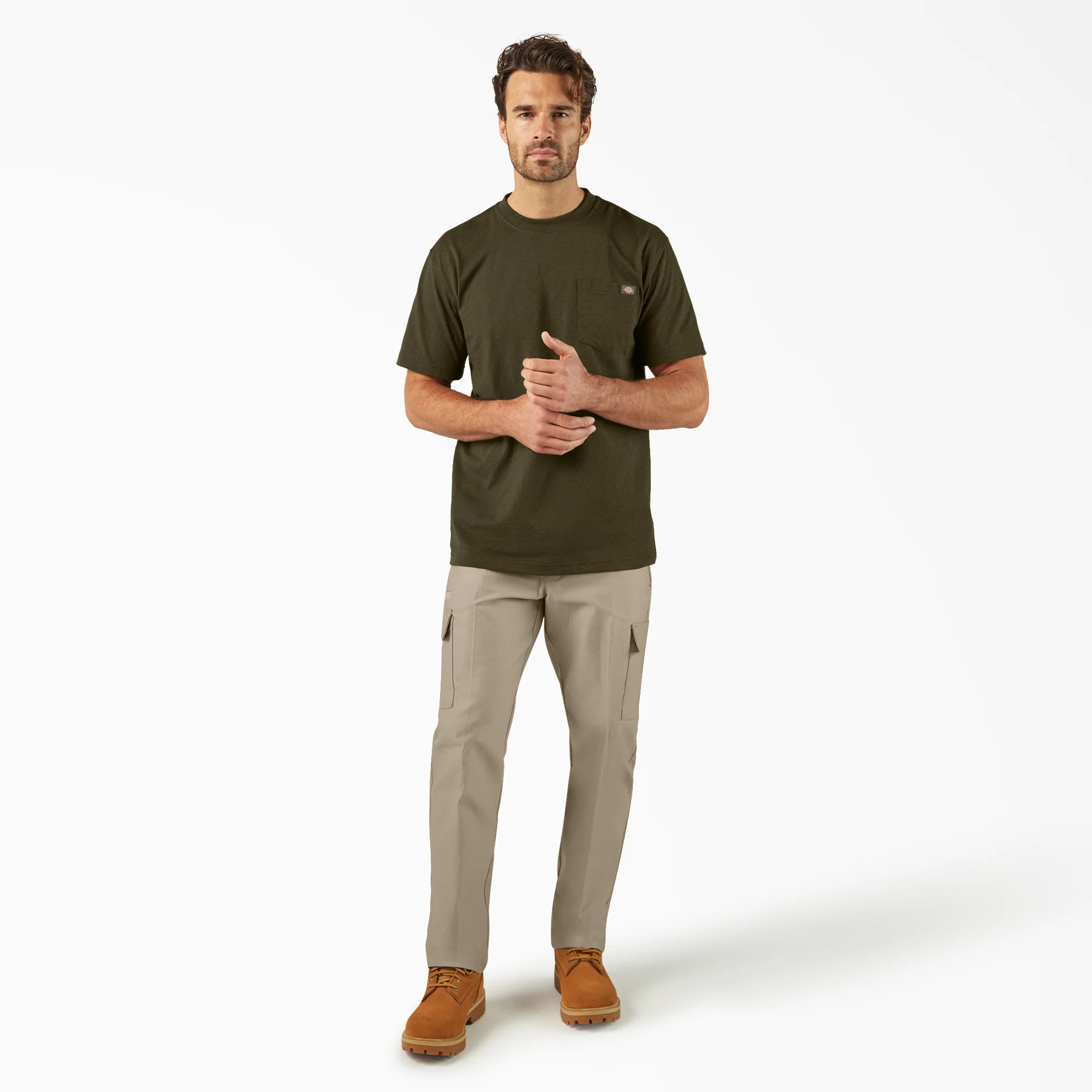 Heavyweight Heathered Short Sleeve Pocket T-Shirt - Image 4