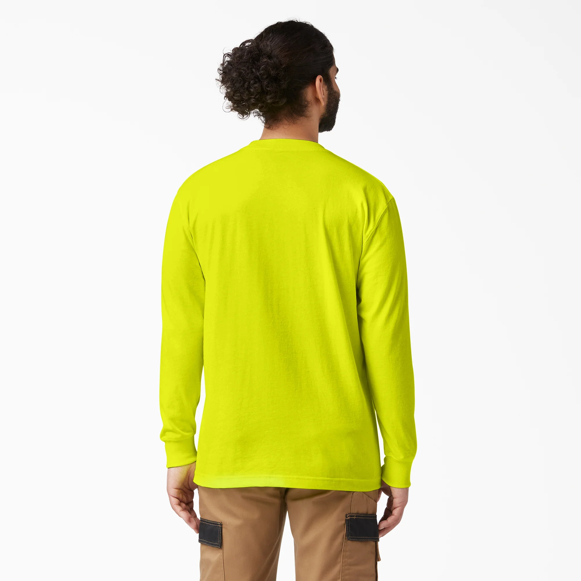 Heavyweight Neon Long Sleeve Pocket T-Shirt - Image 2