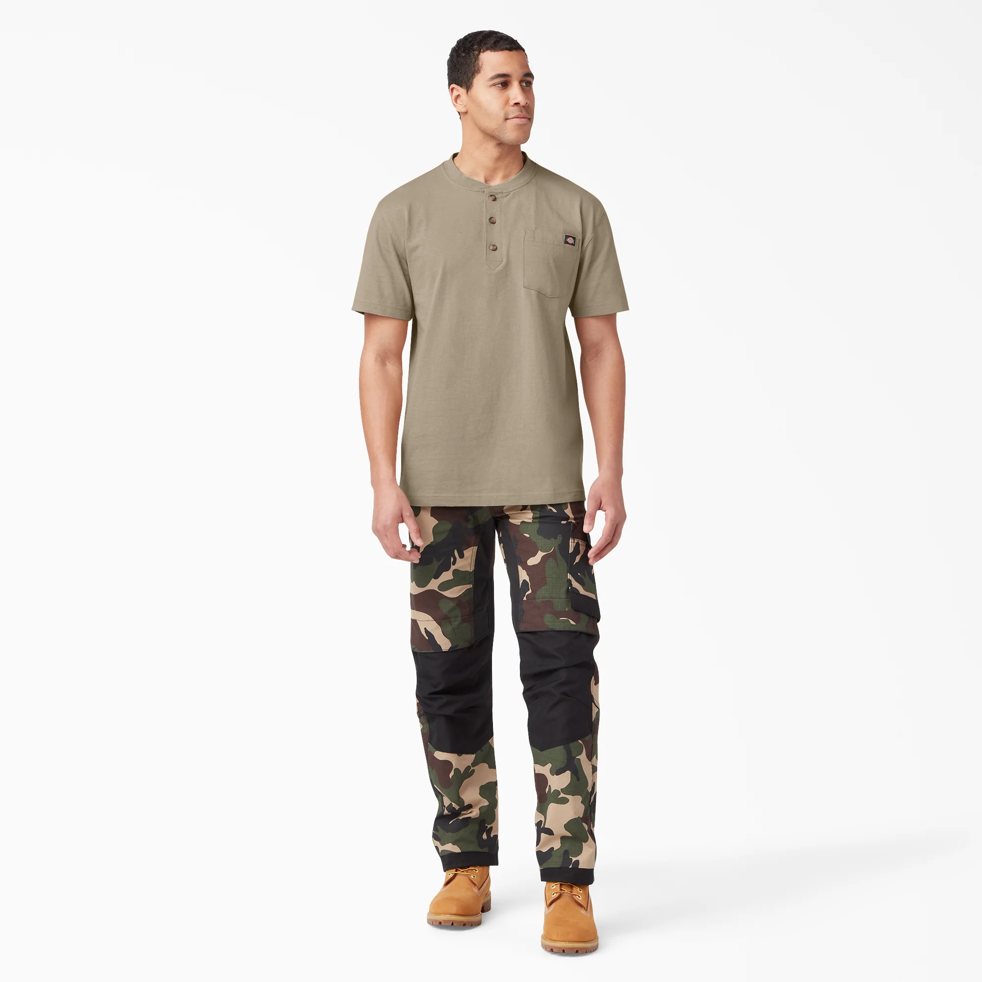 Heavyweight Short Sleeve Henley T-Shirt - Image 4