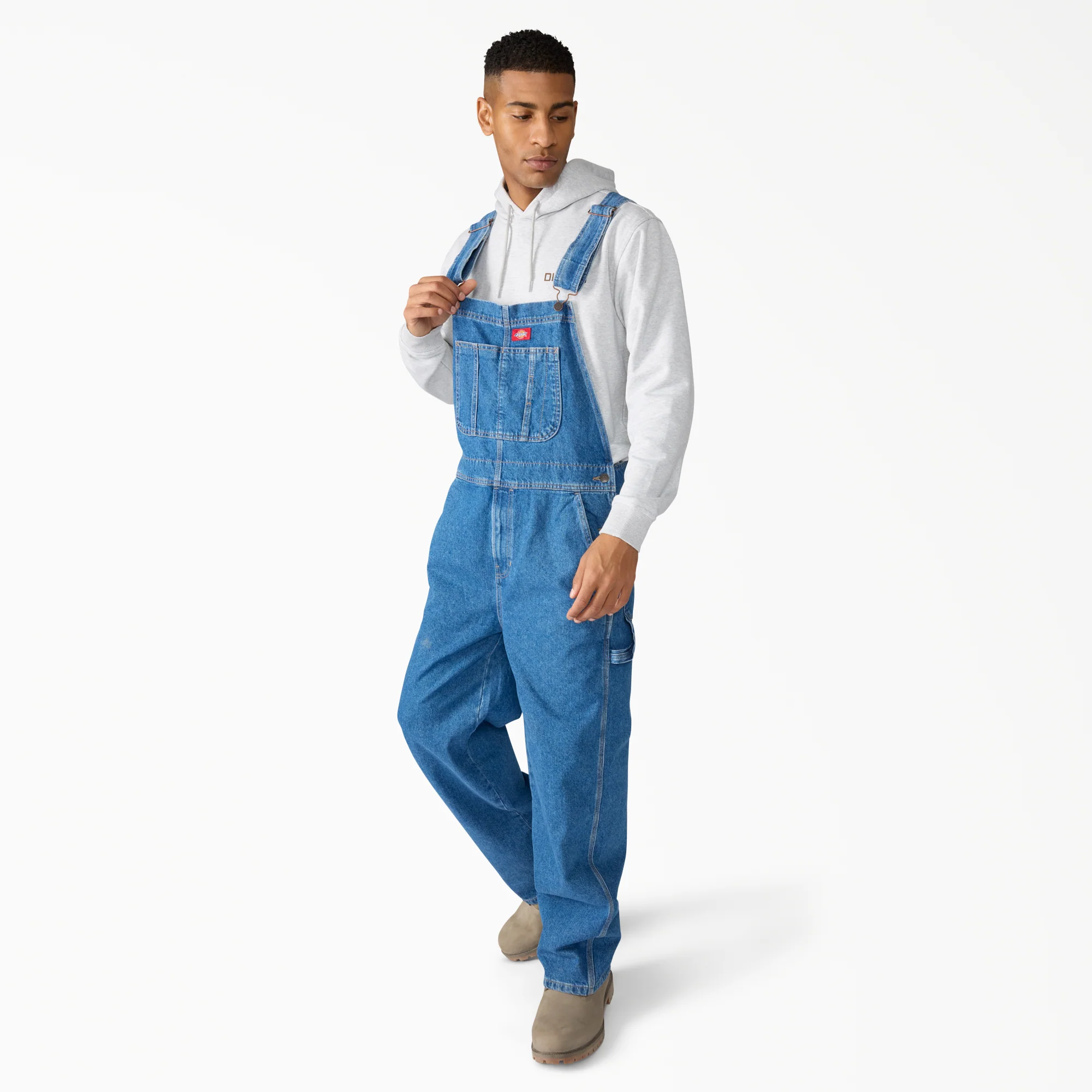 Loose Denim Bib Overalls - Image 3
