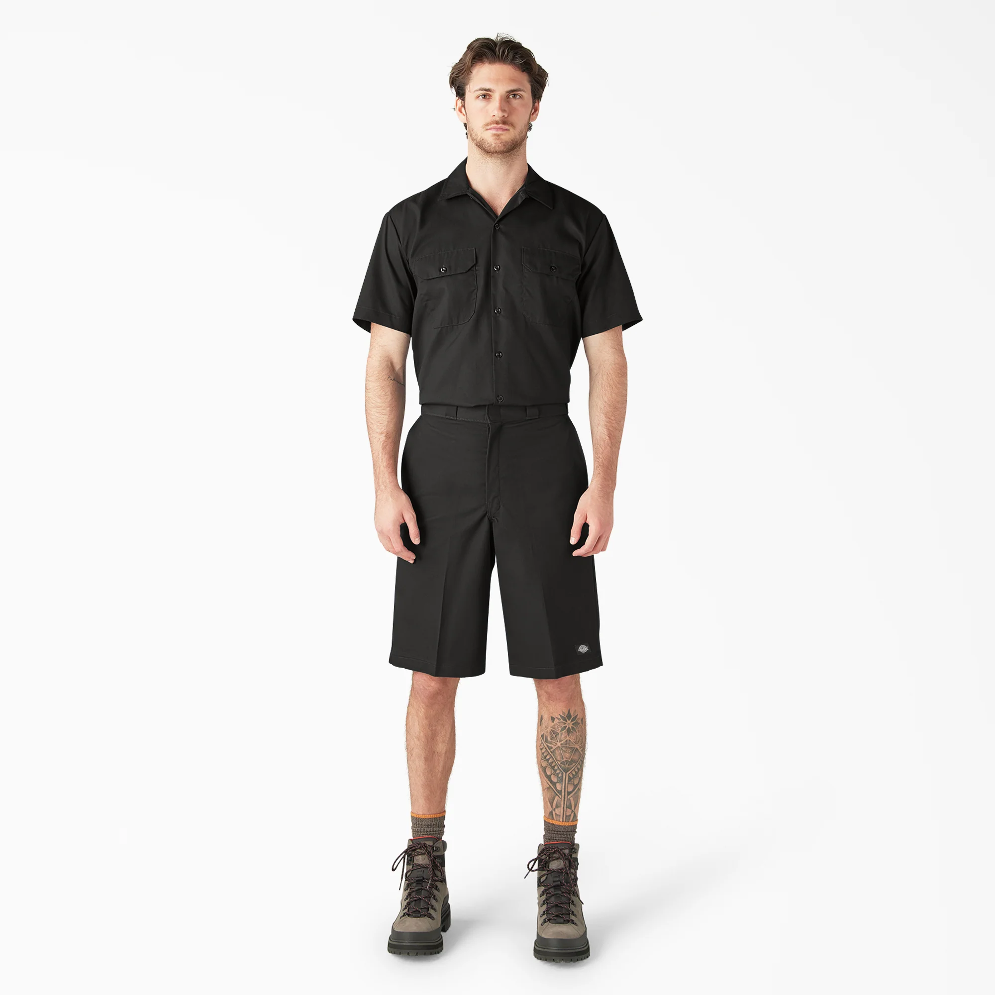 Loose Fit Flat Front Work Shorts, 13" - Image 4