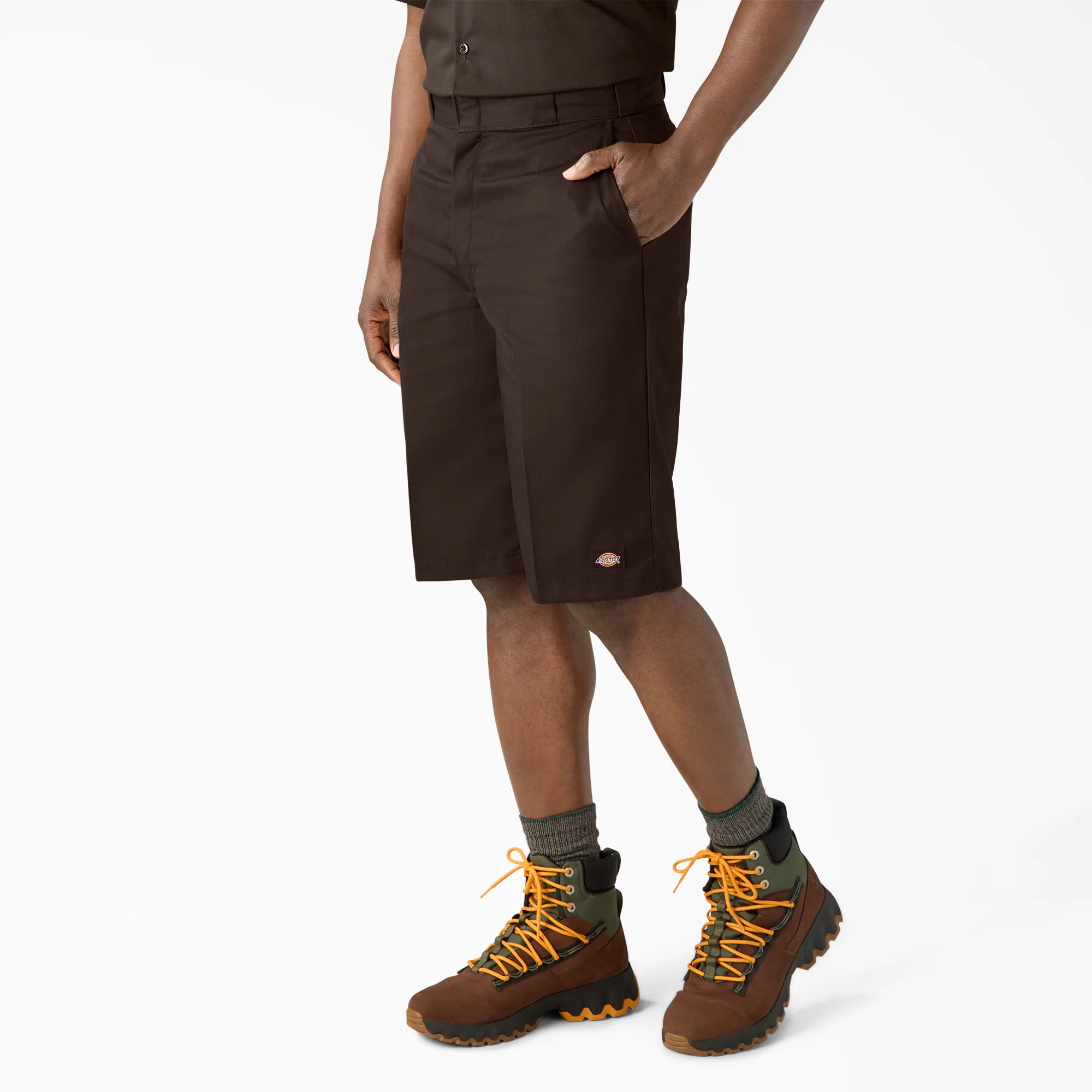 Loose Fit Flat Front Work Shorts, 13" - Image 3