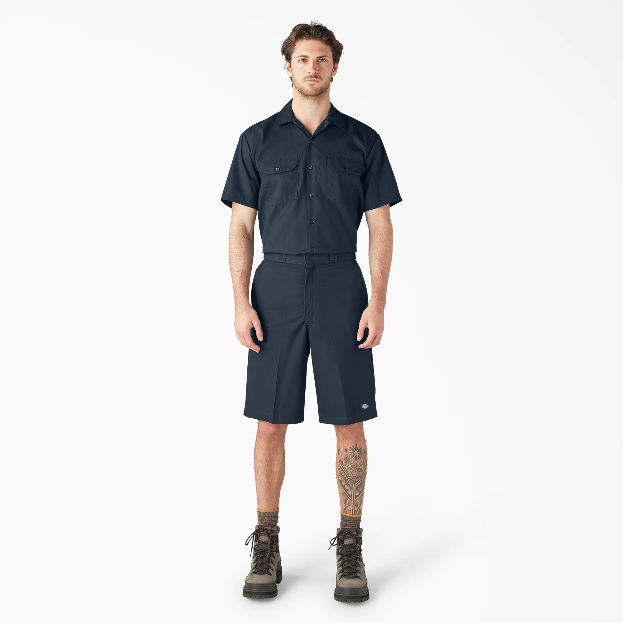 Loose Fit Flat Front Work Shorts, 13" - Image 4