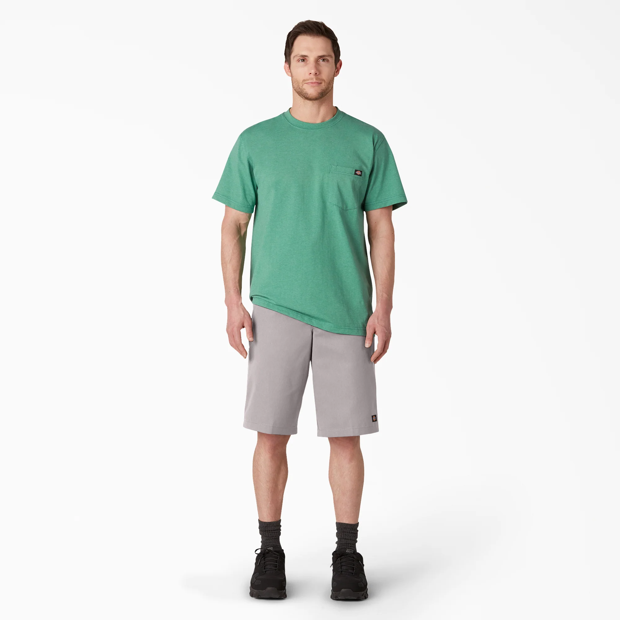Loose Fit Flat Front Work Shorts, 13" - Image 4