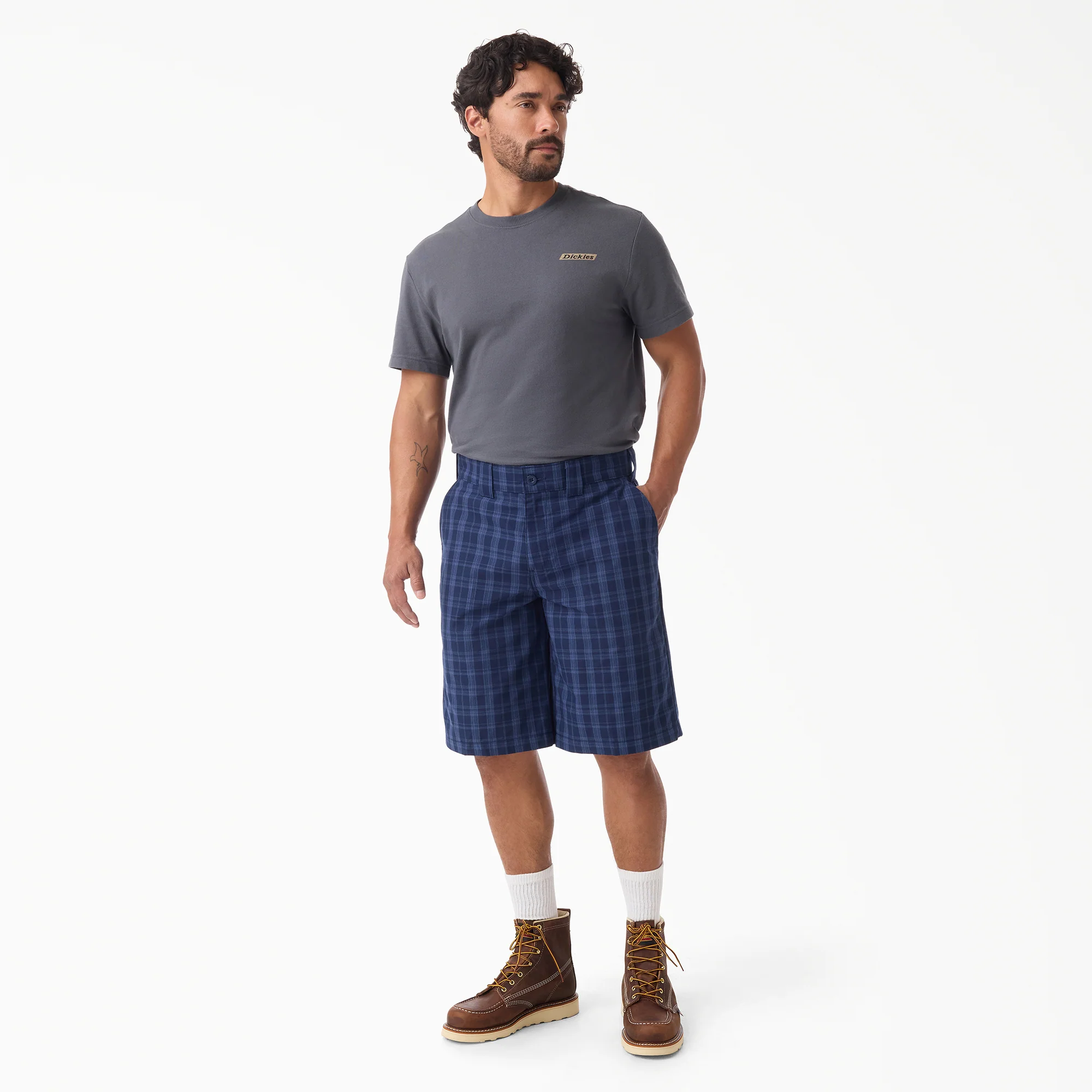 Plaid Work Shorts, 11" - Image 4