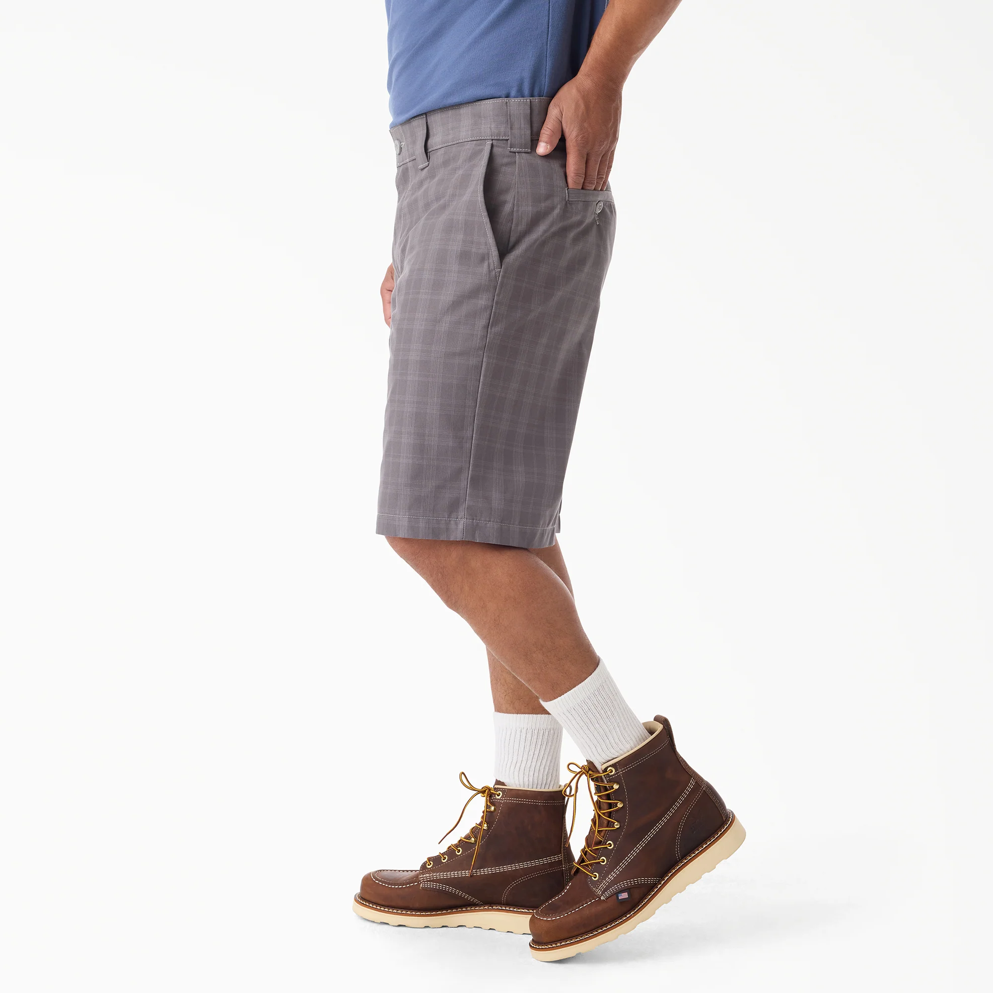 Plaid Work Shorts, 11" - Image 3