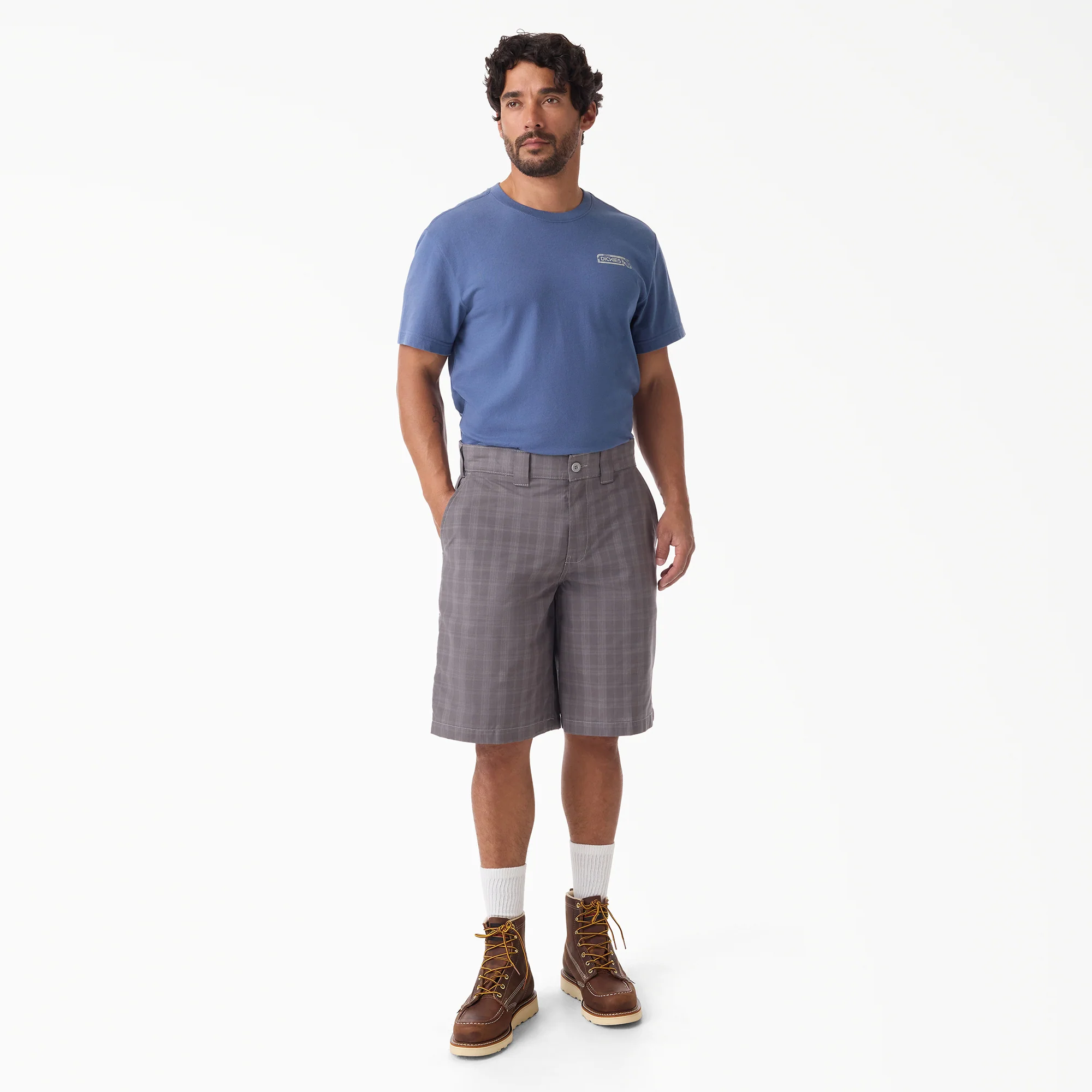 Plaid Work Shorts, 11" - Image 4