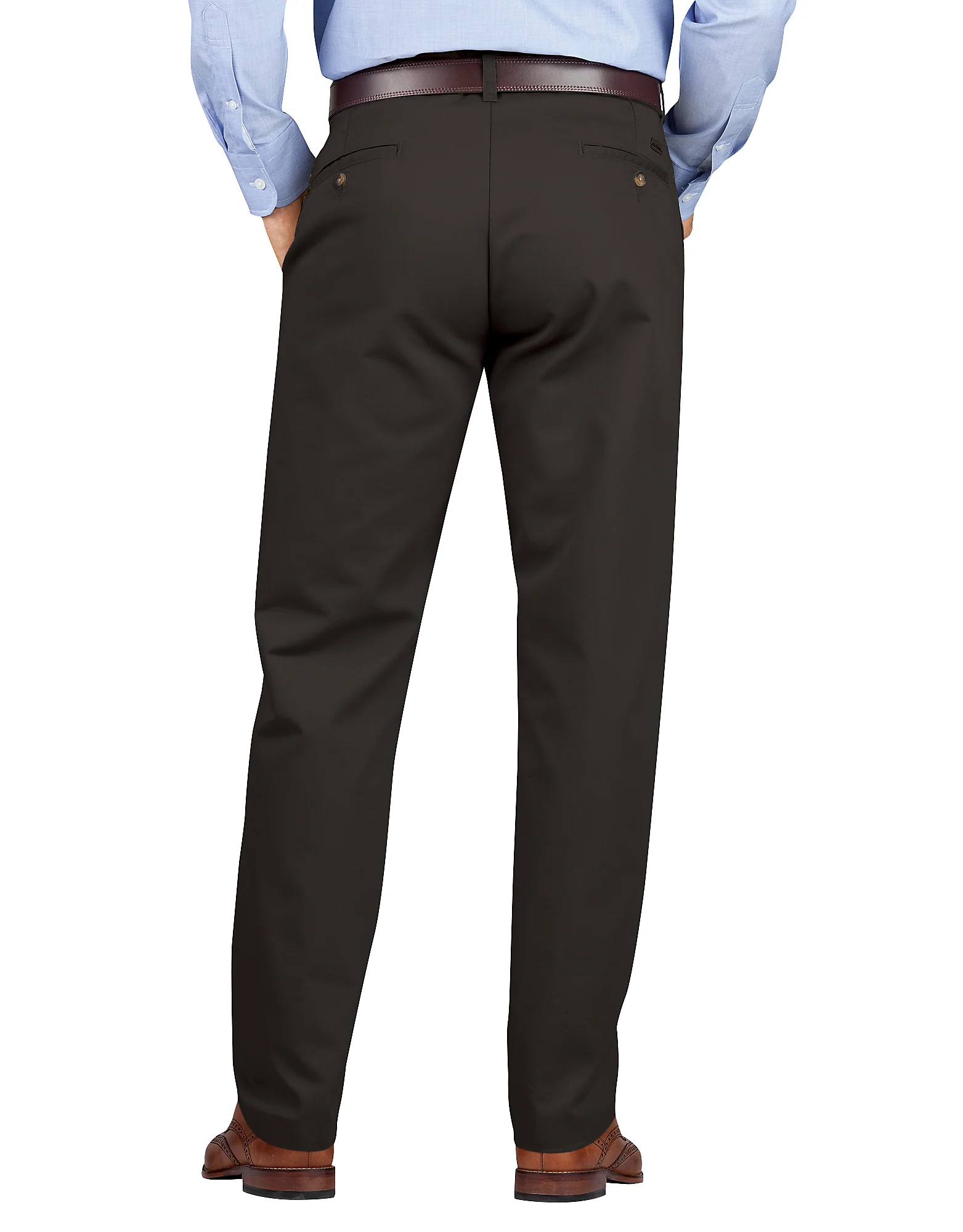 Regular Fit Tapered Leg Flat Front Khaki Pants - Image 2