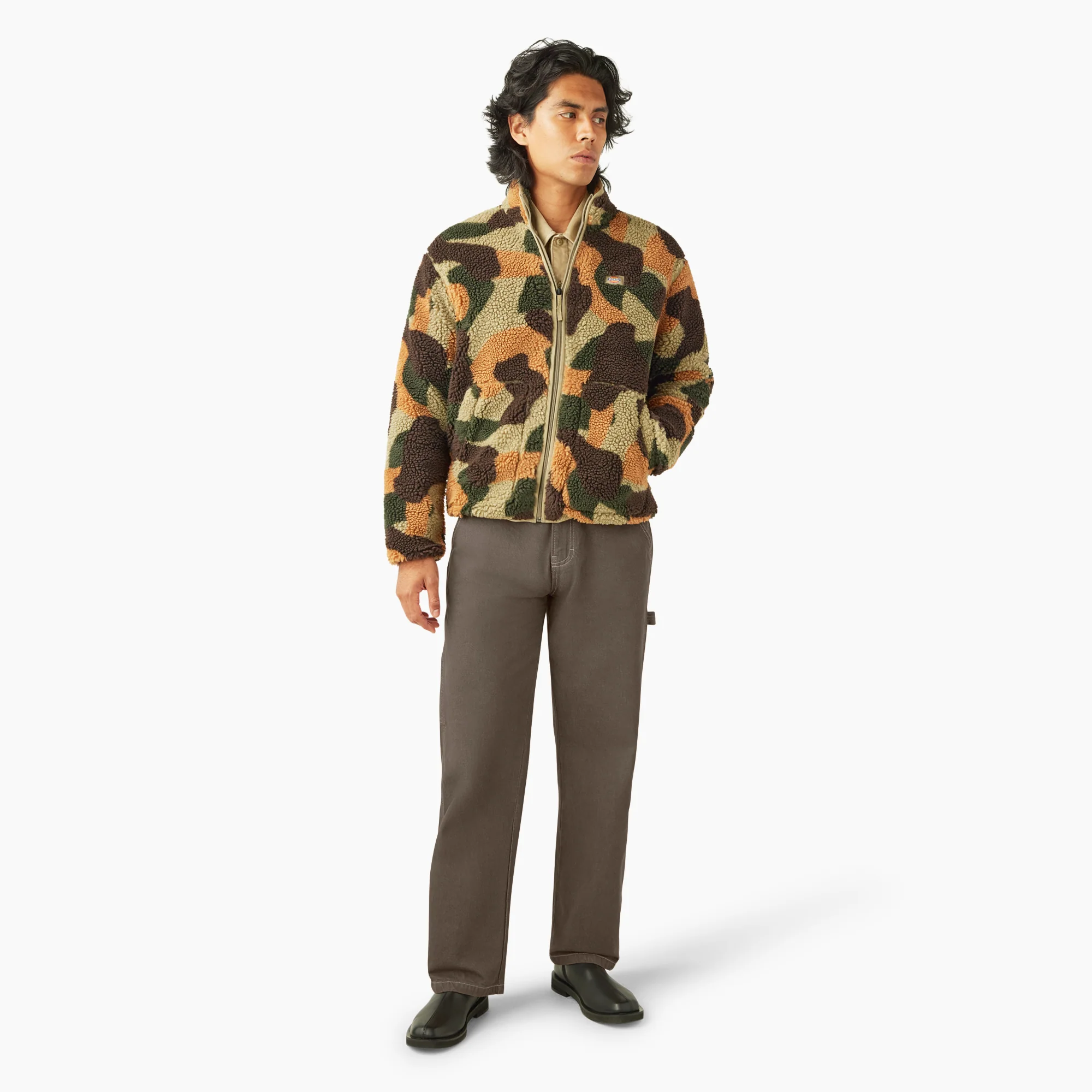 Relaxed Fit High Pile Fleece Camo Jacket - Image 5