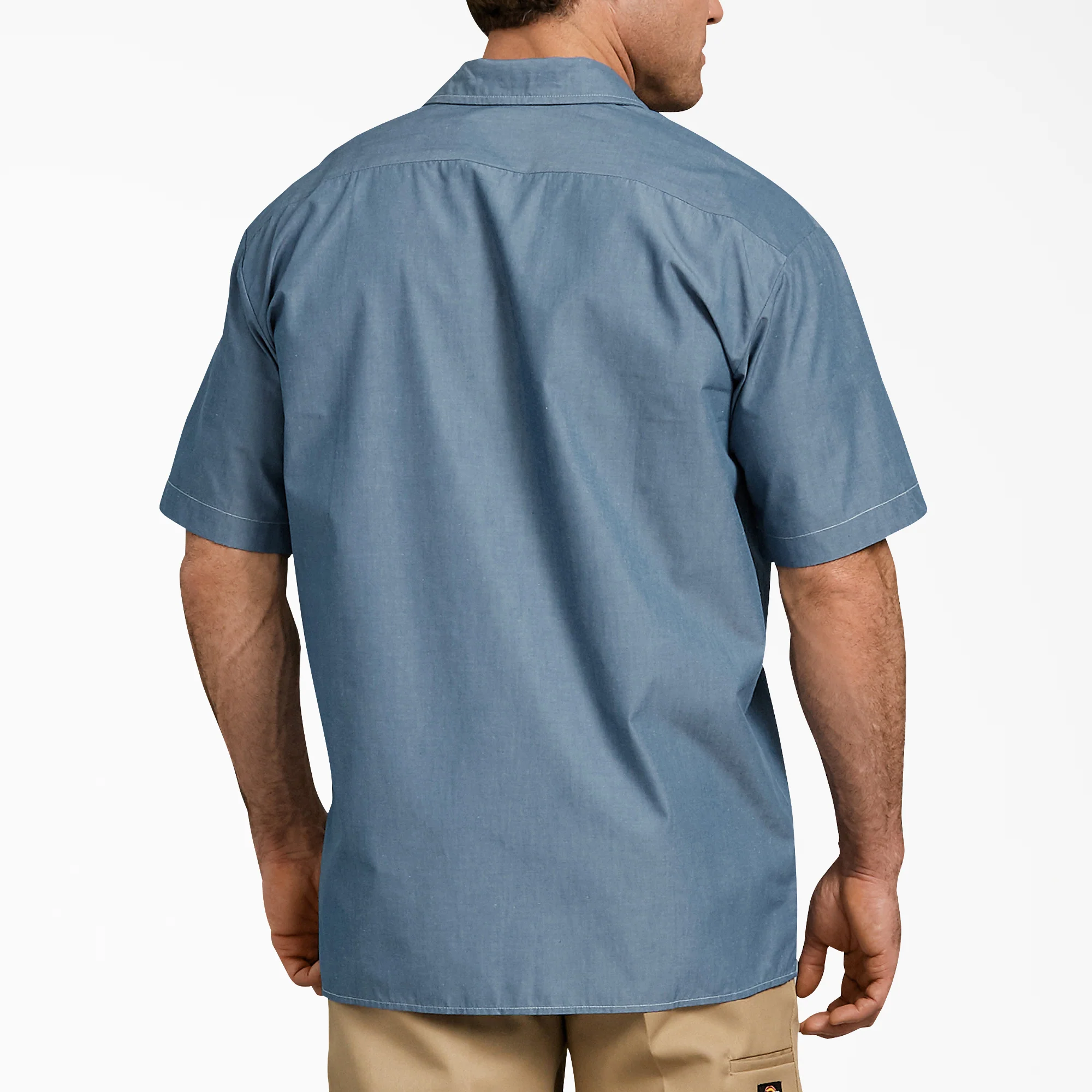 Relaxed Fit Short Sleeve Chambray Shirt - Image 2