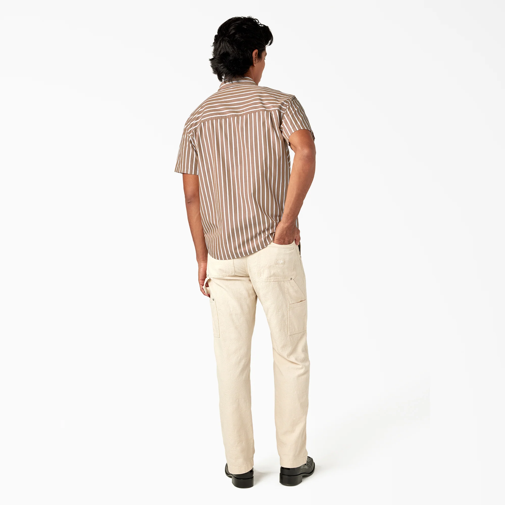 Short Sleeve Striped Service Shirt - Image 5