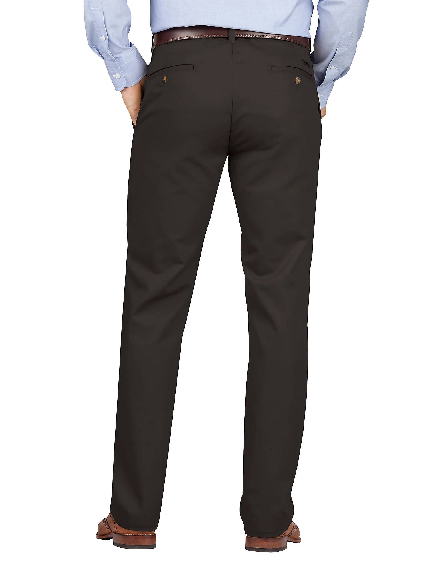 Slim Fit Tapered Leg Flat Front Khaki Pants - Image 2