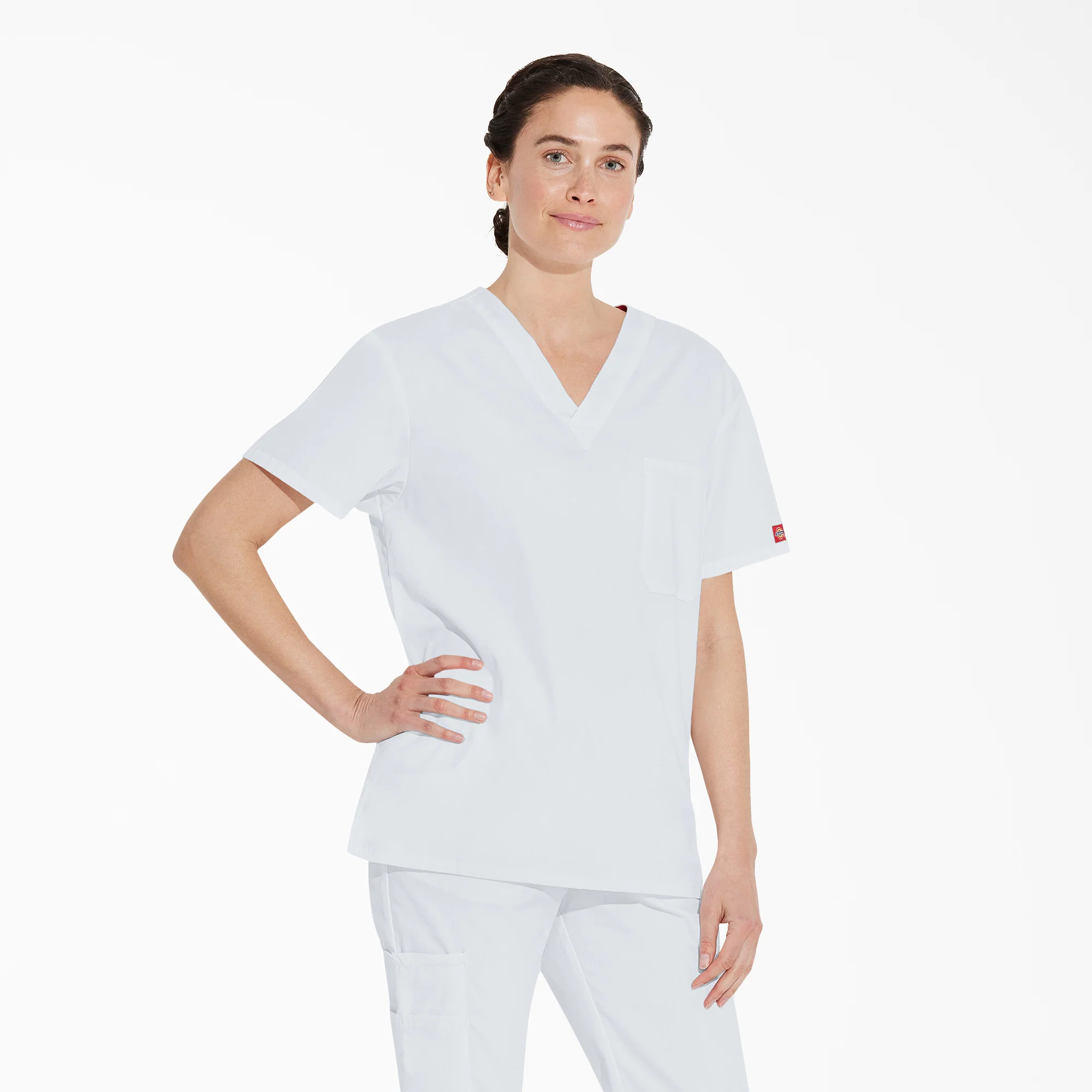 Unisex EDS Signature V-Neck Scrub Top - Image 4