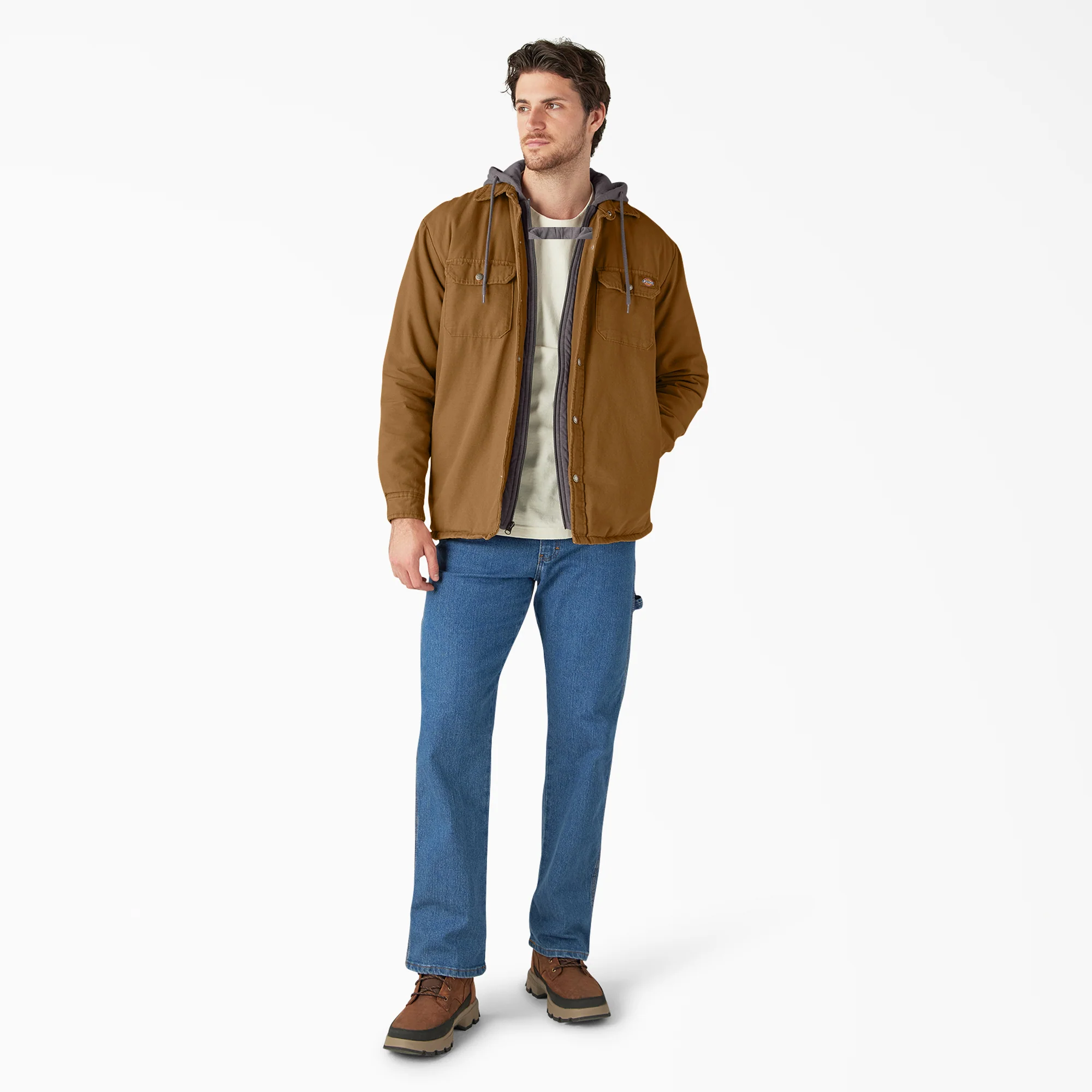Water Repellent Duck Hooded Shirt Jacket - Image 4
