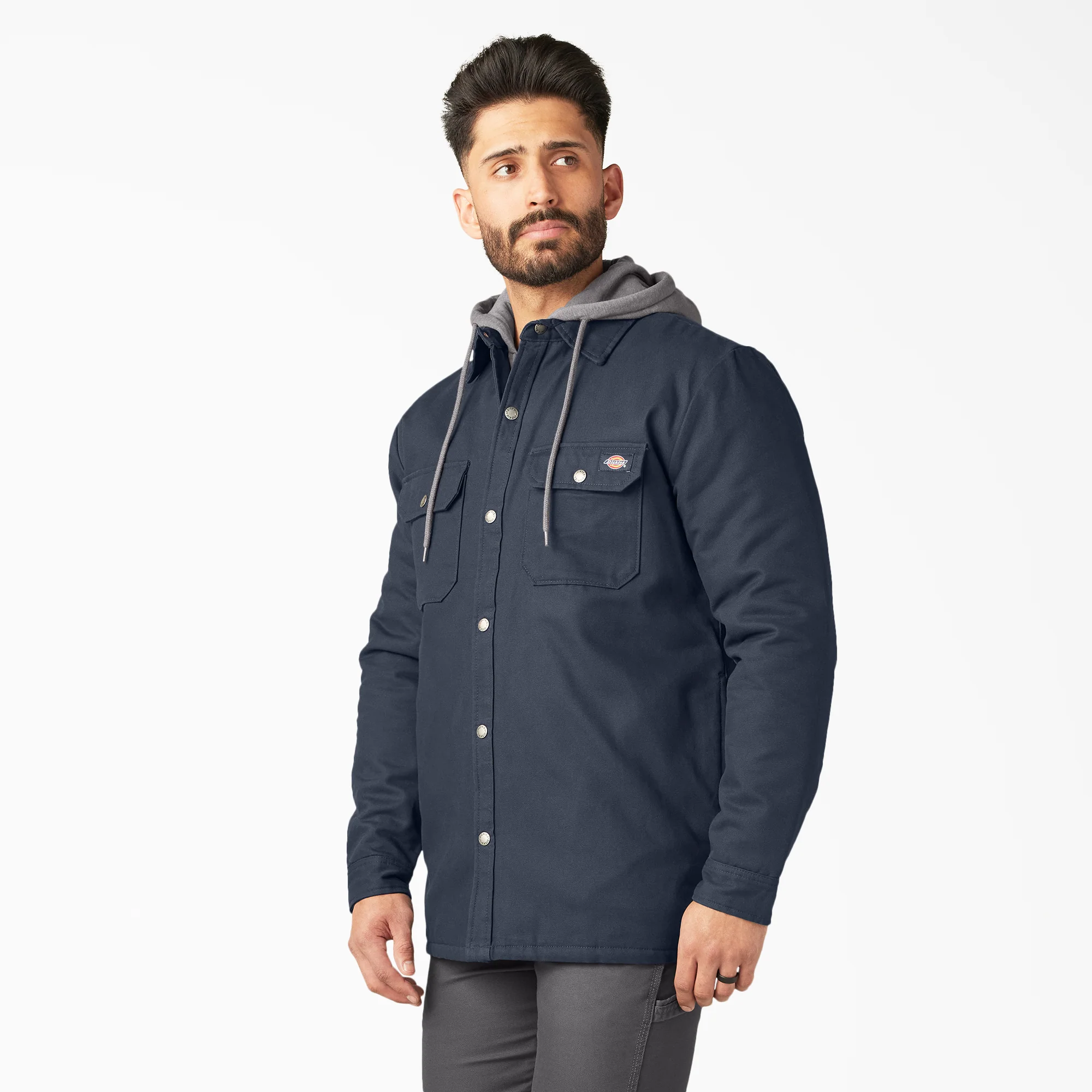 Water Repellent Duck Hooded Shirt Jacket - Image 3