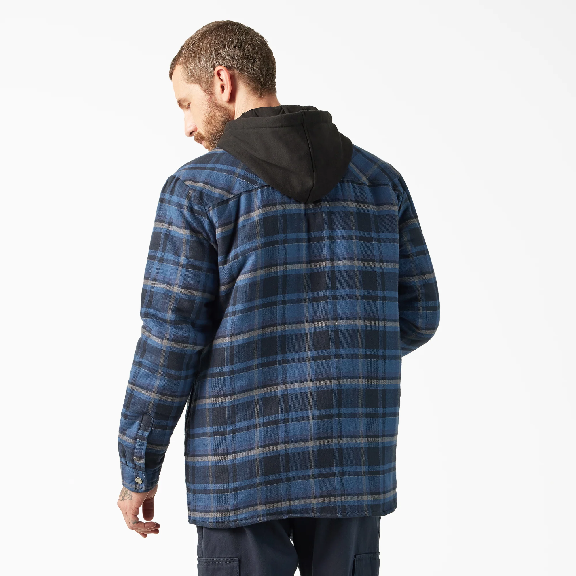 Water Repellent Flannel Hooded Shirt Jacket - Image 2