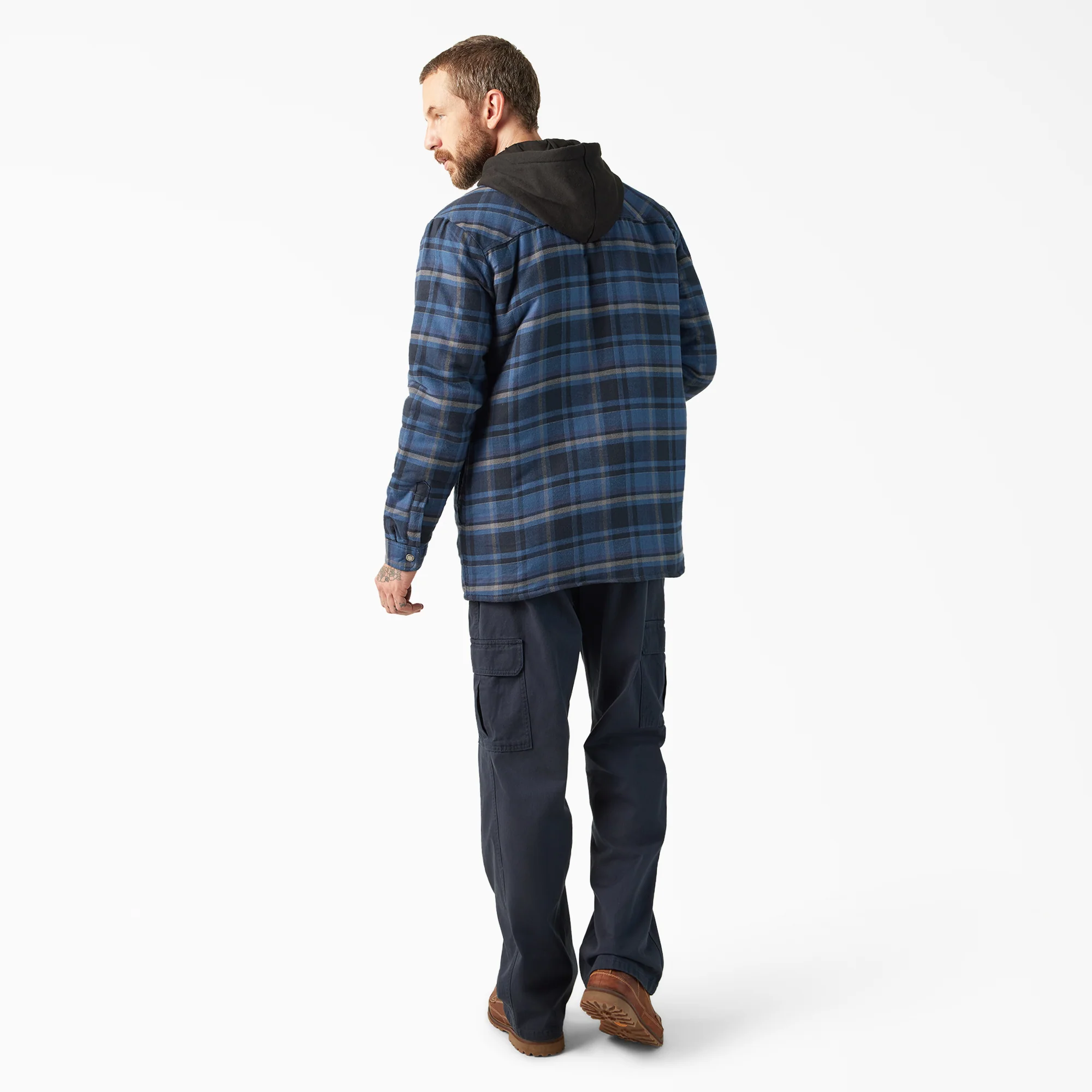 Water Repellent Flannel Hooded Shirt Jacket - Image 5