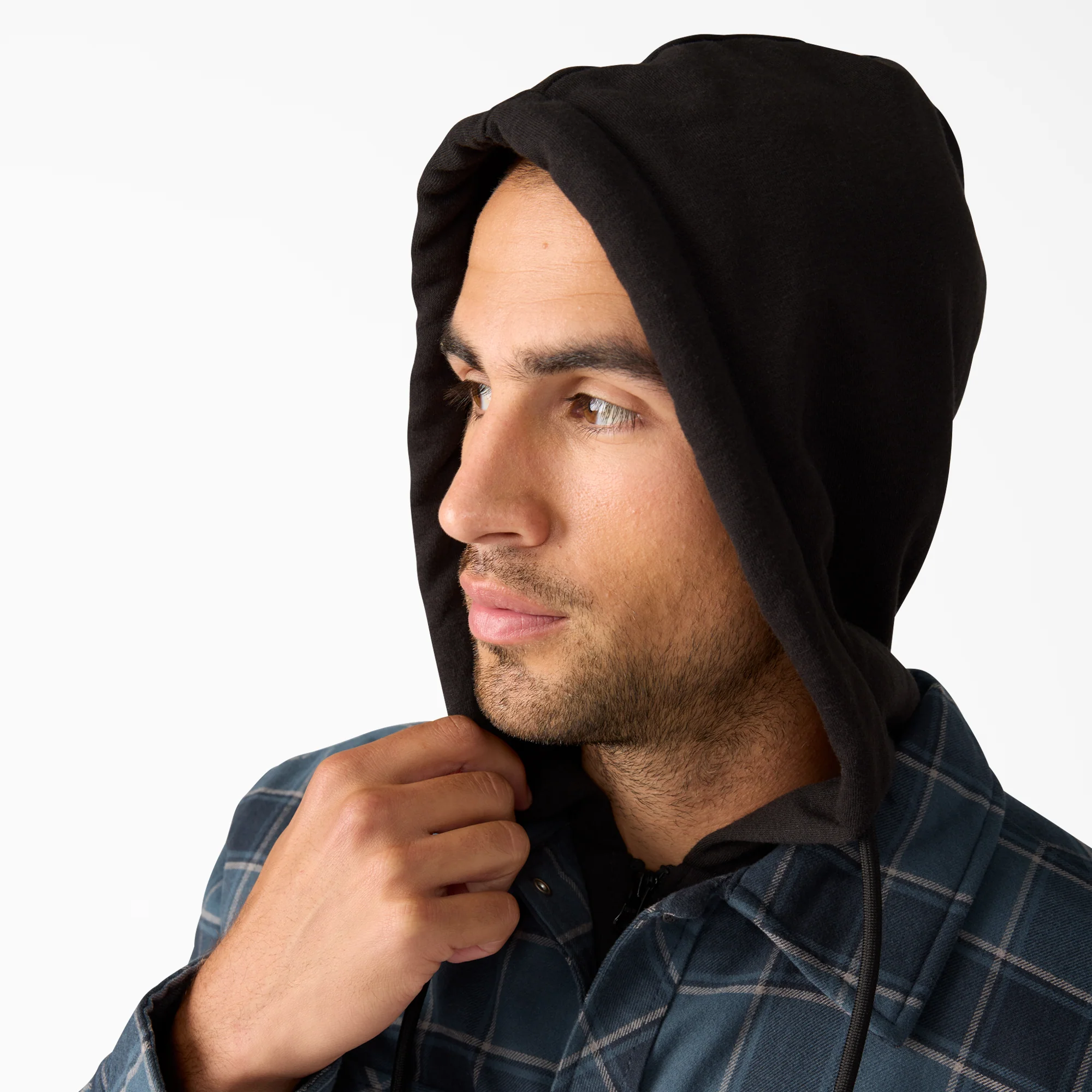 Water Repellent Flannel Hooded Shirt Jacket - Image 6
