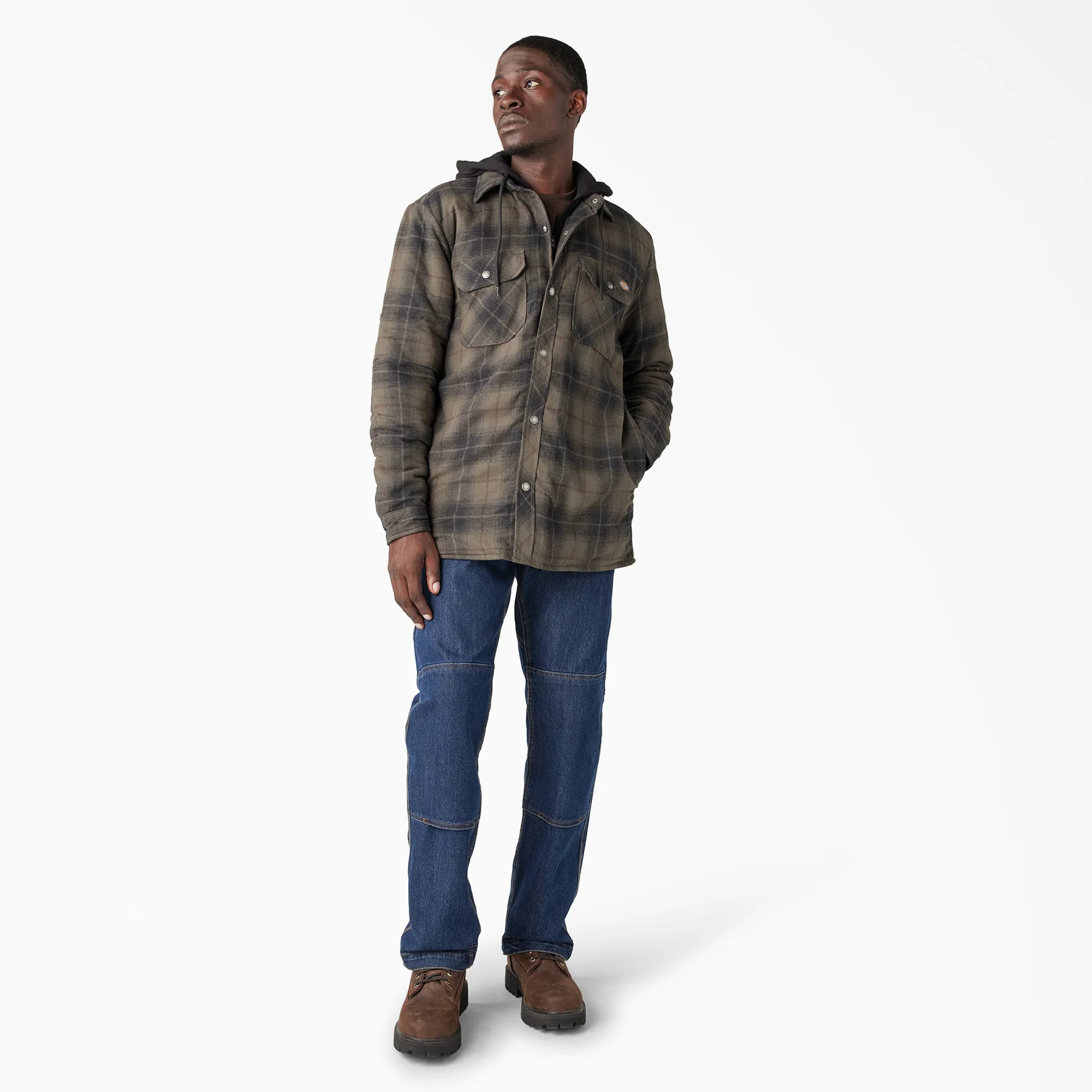 Water Repellent Flannel Hooded Shirt Jacket - Image 5
