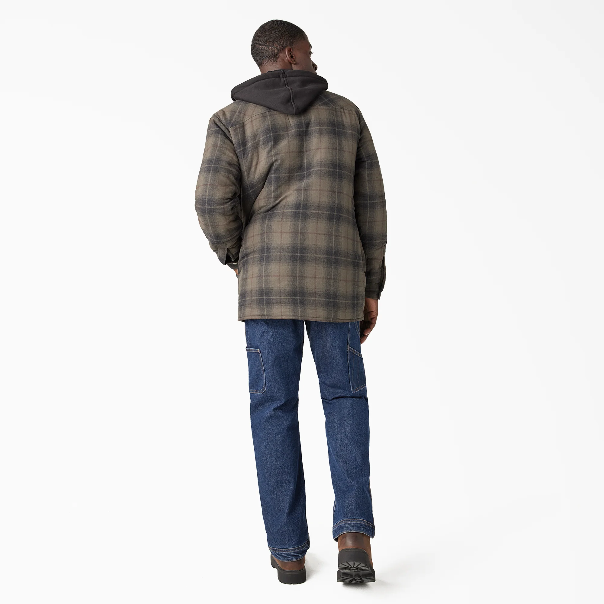 Water Repellent Flannel Hooded Shirt Jacket - Image 6