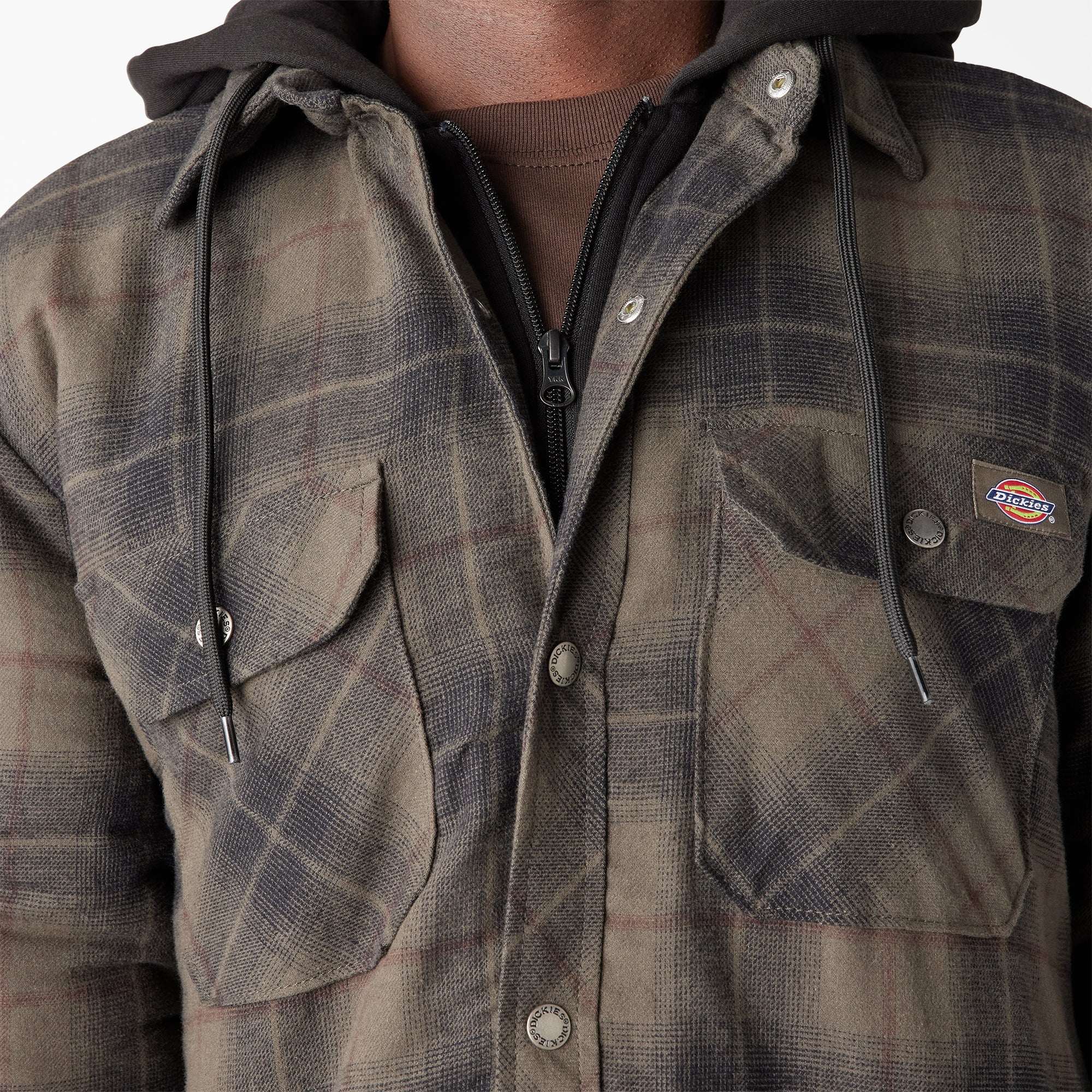 Water Repellent Flannel Hooded Shirt Jacket - Image 7