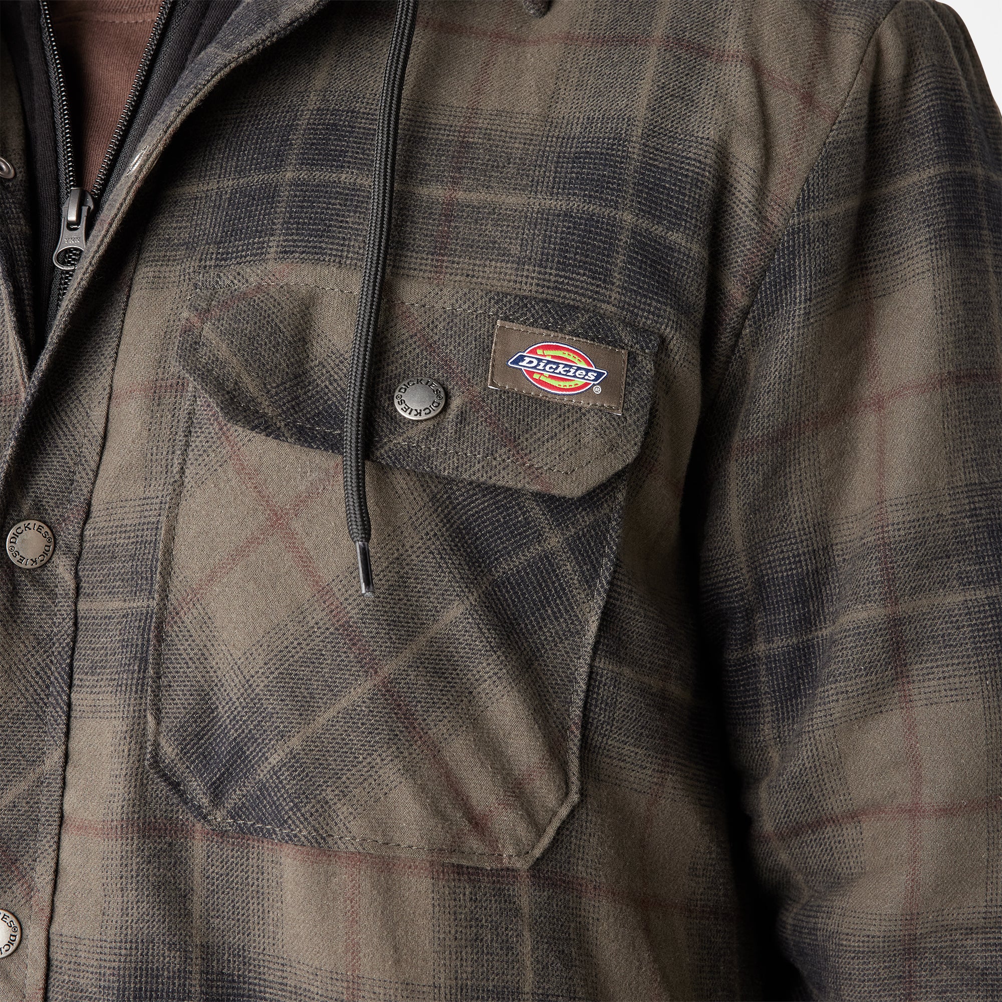 Water Repellent Flannel Hooded Shirt Jacket - Image 8