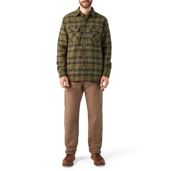 Water Repellent Fleece-Lined Flannel Shirt Jacket - Image 4