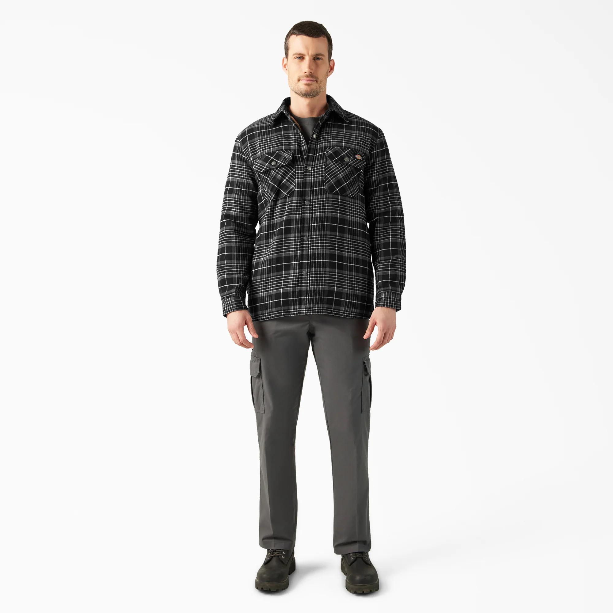 Water Repellent Fleece-Lined Flannel Shirt Jacket - Image 4