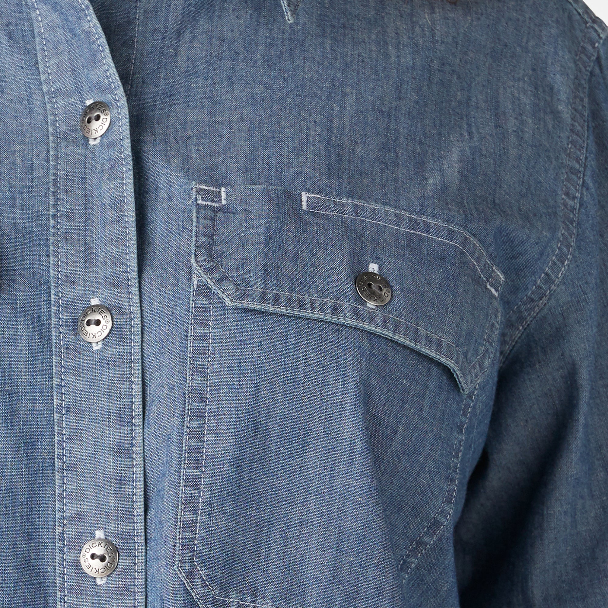 Women’s Chambray Roll-Tab Work Shirt - Image 4