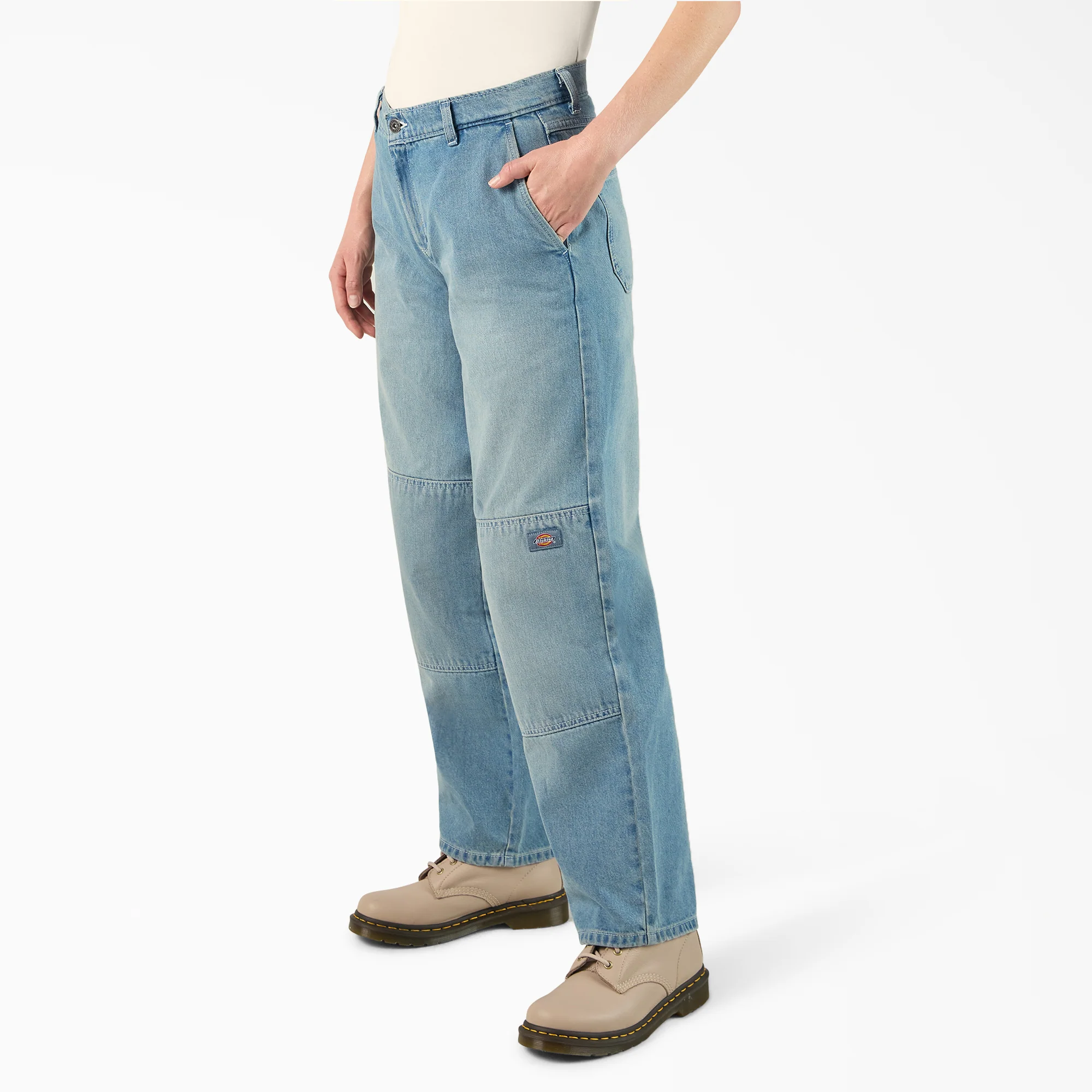 Women’s Loose Fit Double Knee Jeans - Image 3