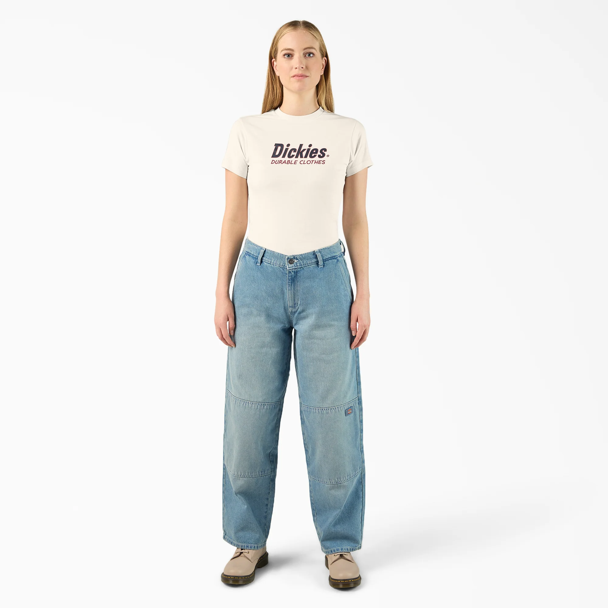 Women’s Loose Fit Double Knee Jeans - Image 4
