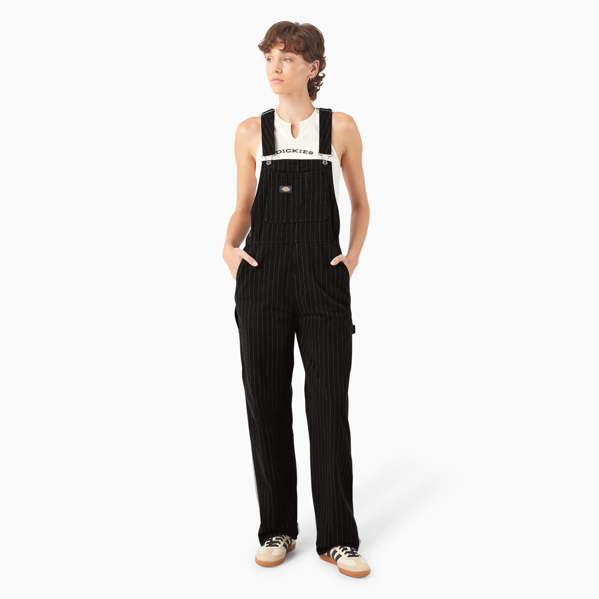 Women’s Pinstripe Service Bib Overalls - Image 5