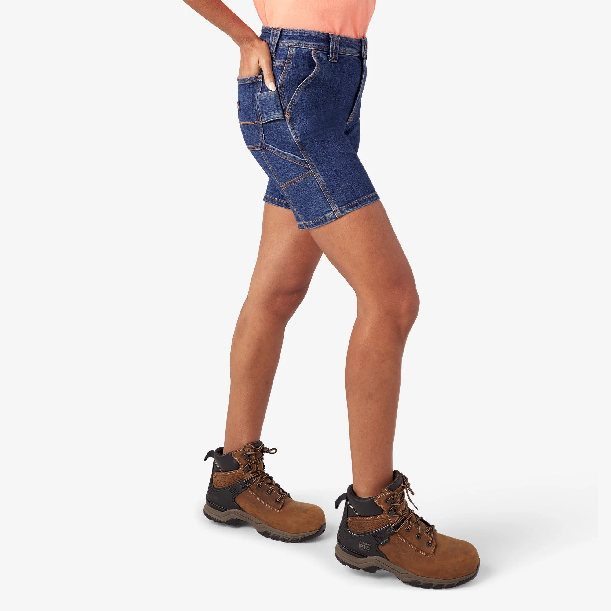 Women’s Relaxed Fit Denim Carpenter Shorts, 7" - Image 4