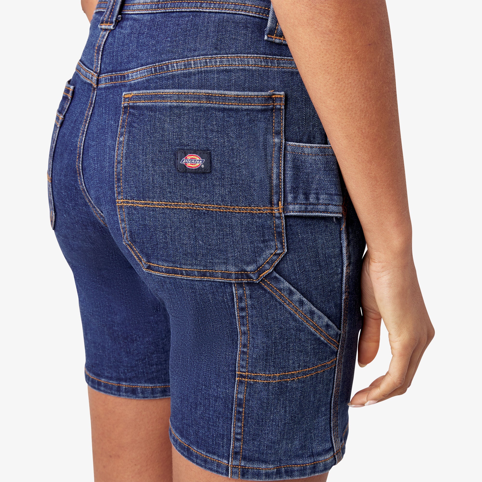 Women’s Relaxed Fit Denim Carpenter Shorts, 7" - Image 8