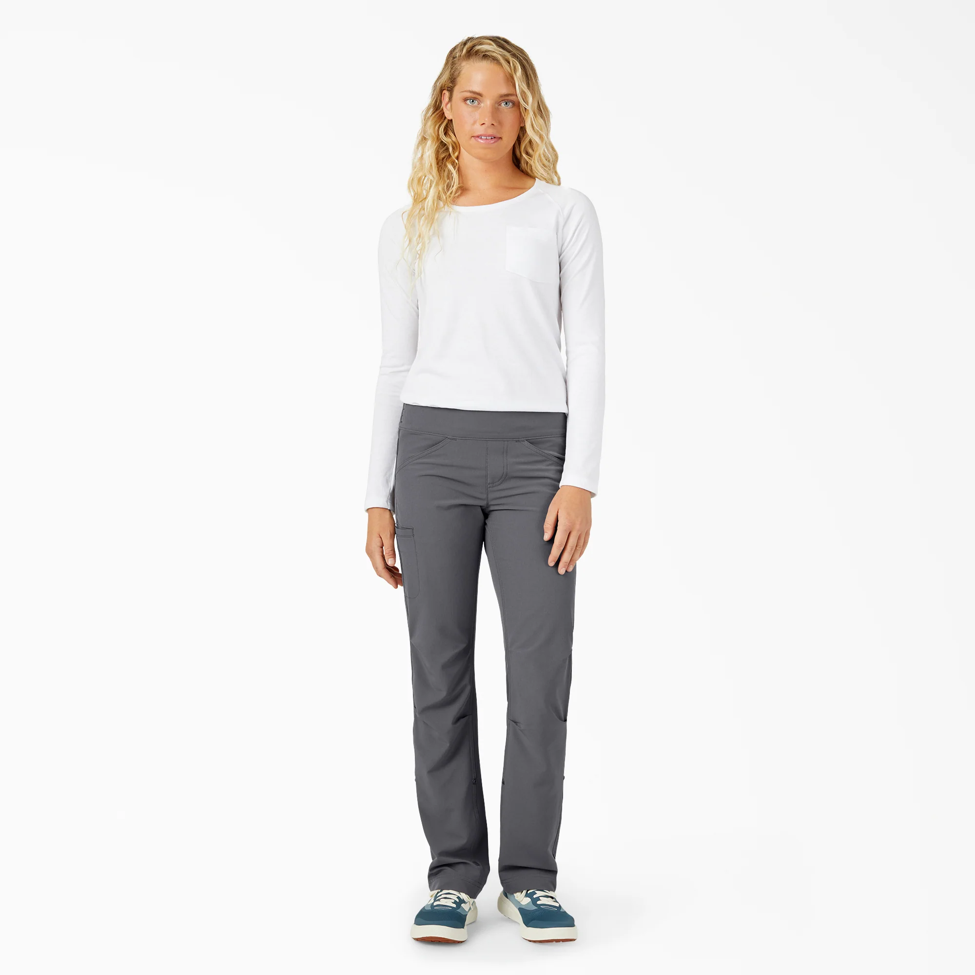 Women's Cooling Relaxed Straight Fit Roll-Up Pants - Image 4