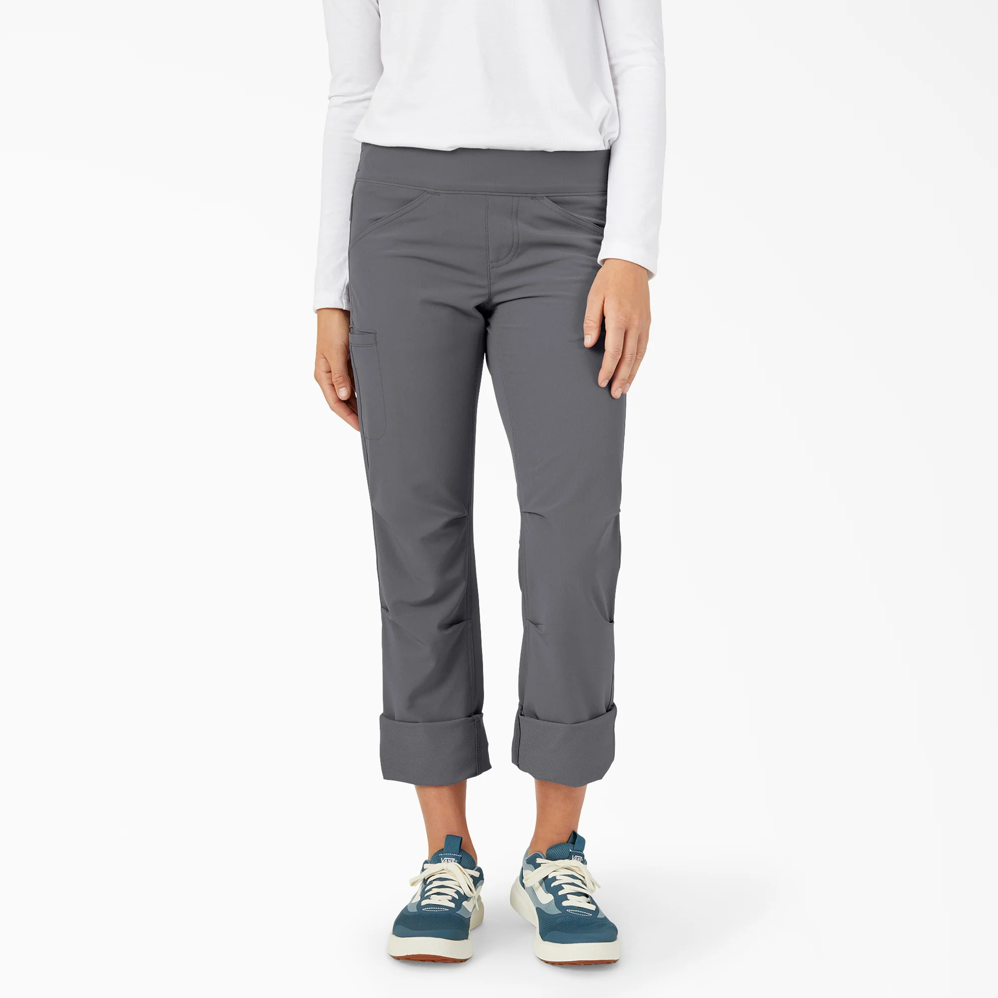 Women's Cooling Relaxed Straight Fit Roll-Up Pants - Image 6